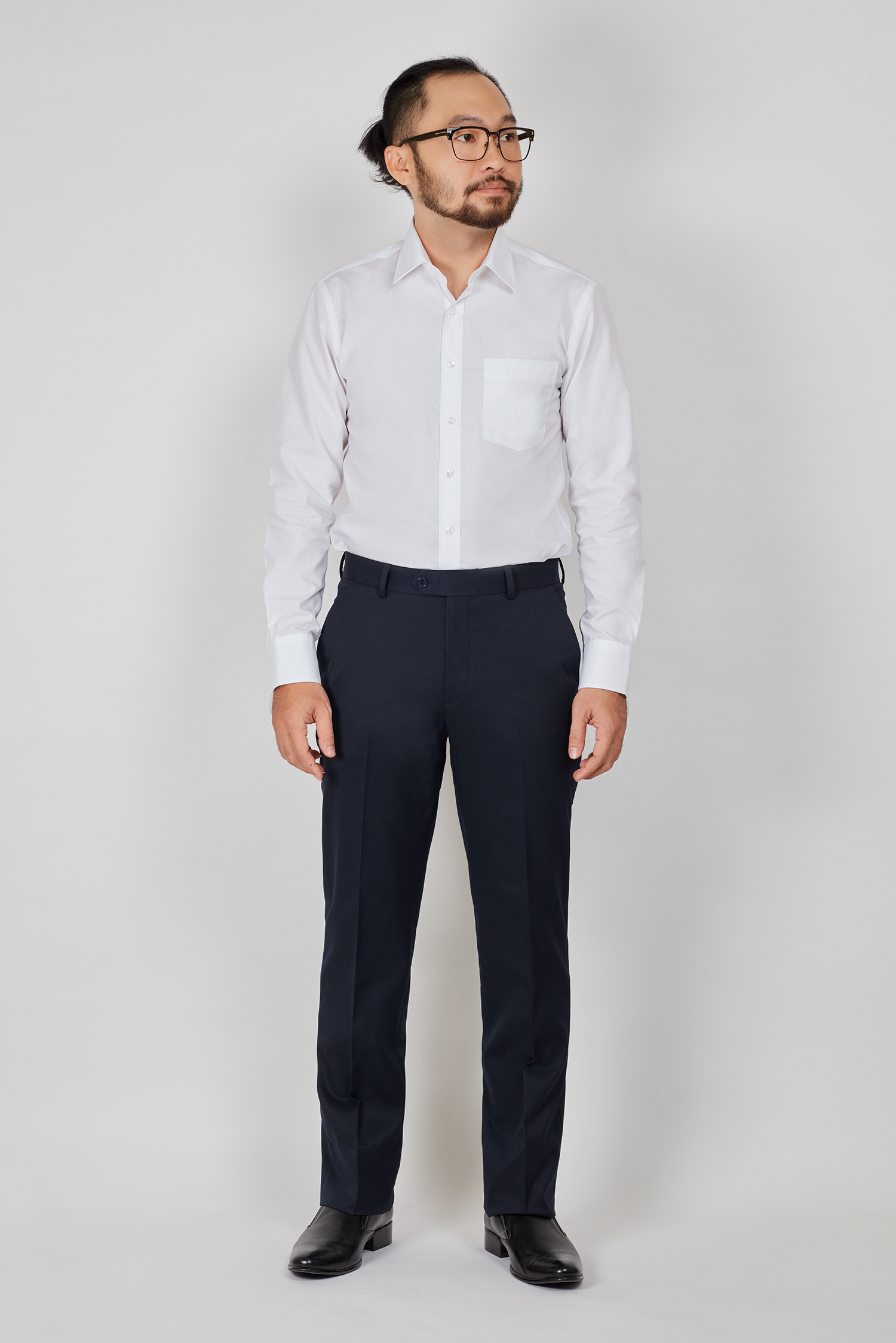 Quần Tây Nam Classic không ly Xanh đen