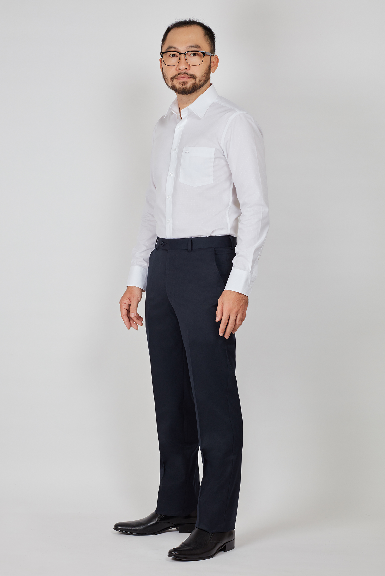 Quần Tây Nam Classic không ly Xanh đen