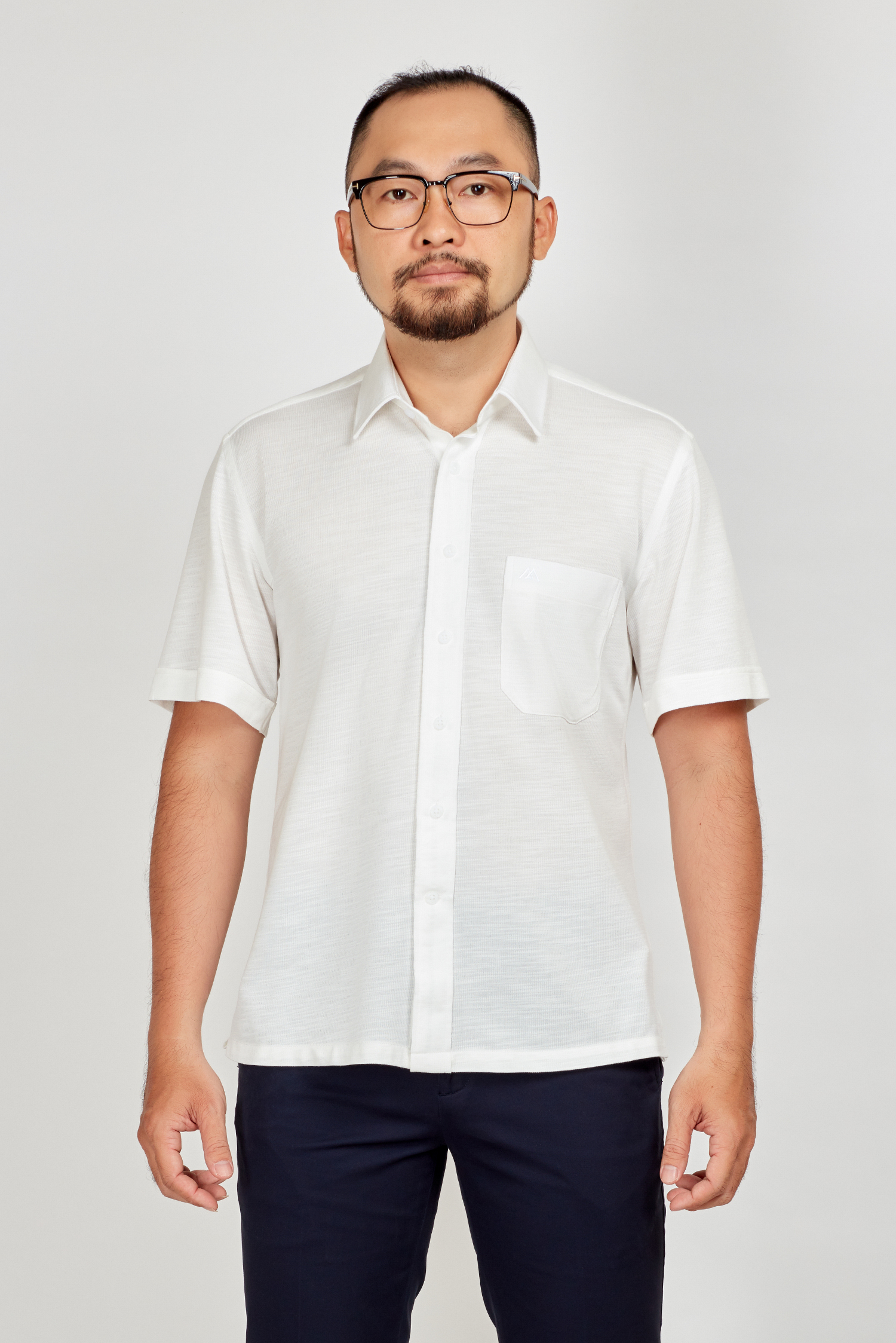 Sơ mi nam Casual ngắn tay trắng sọc - HẾT HÀNG