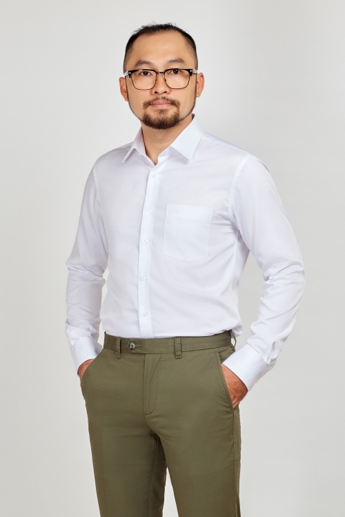 Sơ mi nam Regular fit dài tay trắng