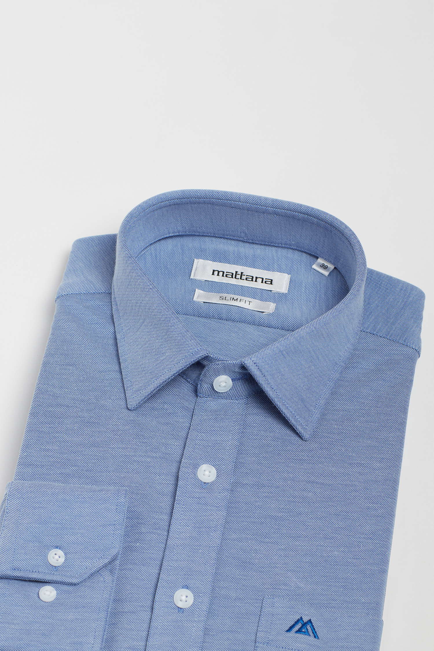 Sơ mi nam Slimfit xanh trơn thun dài tay - HẾT HÀNG