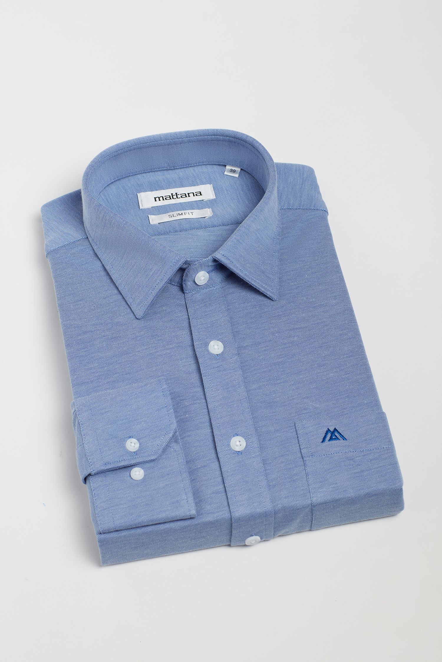 Sơ mi nam Slimfit xanh trơn thun dài tay - HẾT HÀNG