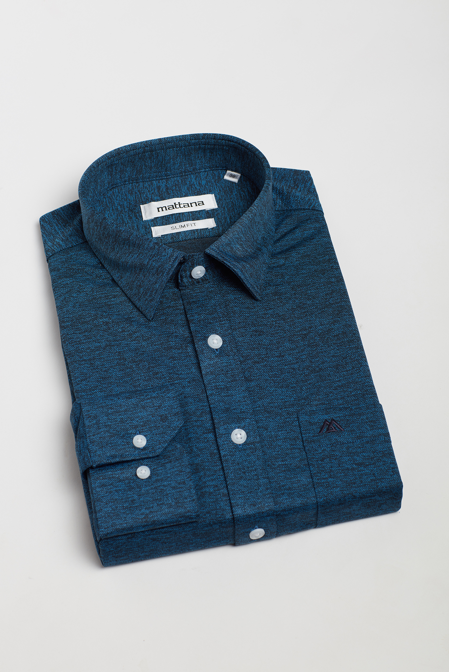 Áo sơ mi nam slim fit dài tay thun xanh - HẾT HÀNG