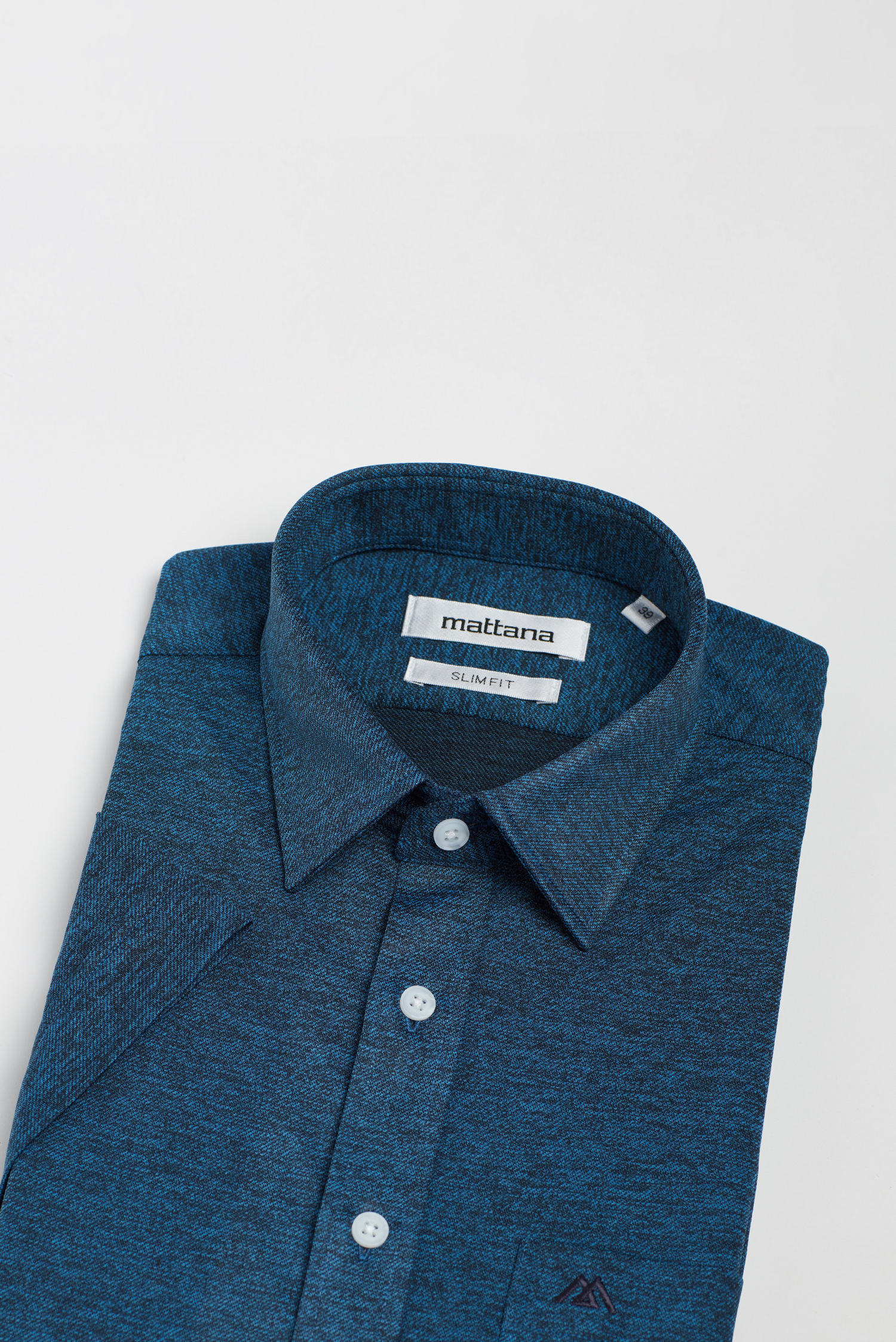 Sơ mi nam Slimfit ngắn tay thun xanh - HẾT HÀNG