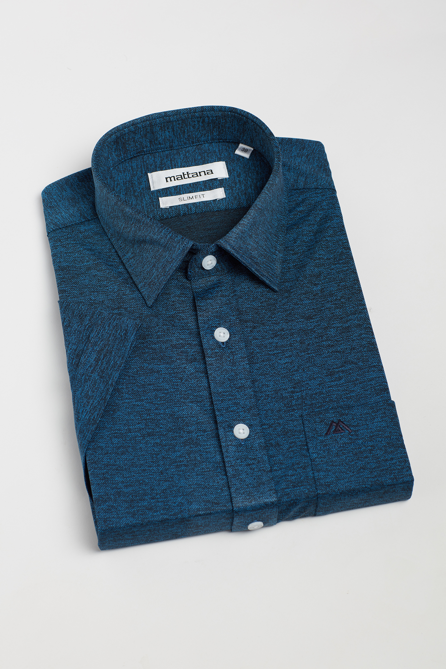 Sơ mi nam Slimfit ngắn tay thun xanh - HẾT HÀNG