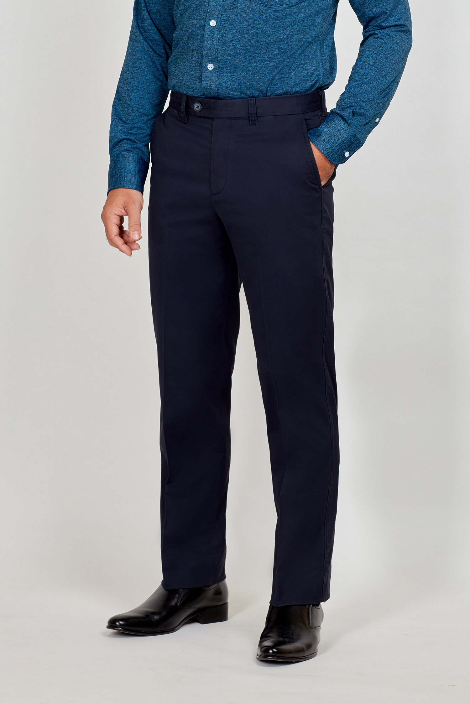 Quần kaki nam Classic không ly xanh đen - HẾT HÀNG