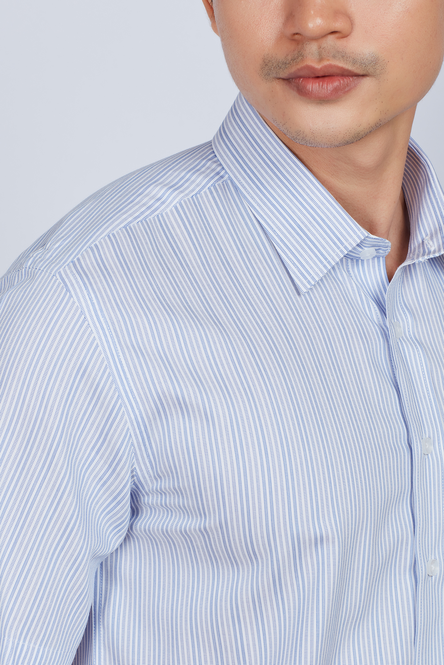 Áo sơ mi nam Casual ngắn tay xanh sọc - HẾT HÀNG