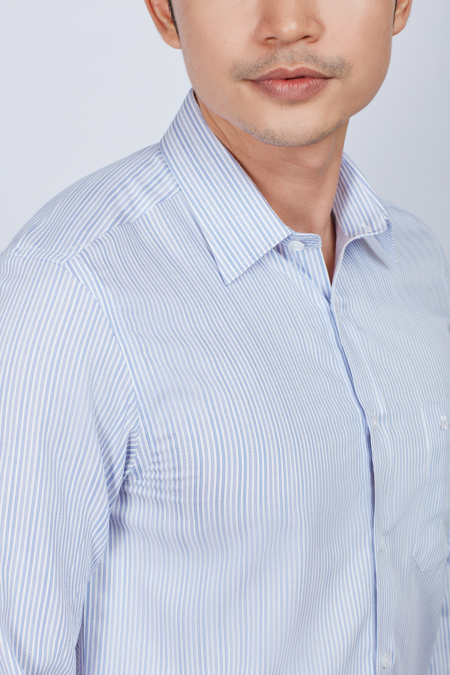 Sơ mi nam Classic dài tay sọc xanh ngọc - HẾT HÀNG