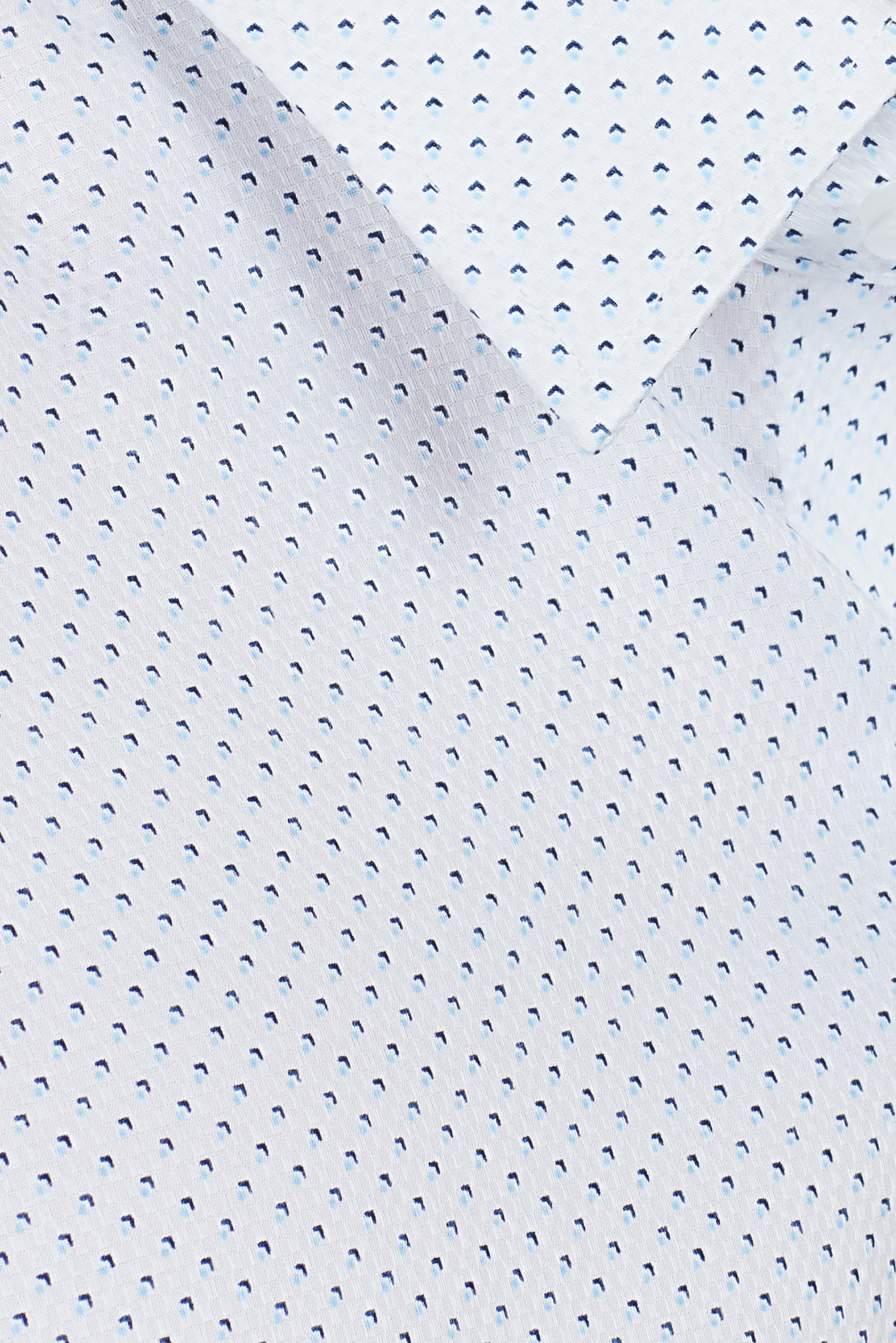 Áo sơ mi nam Casual ngắn tay trắng hoa văn chấm bi - HẾT HÀNG