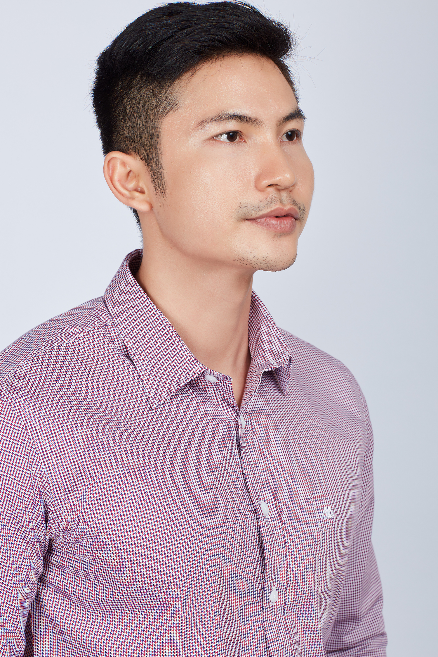 Áo sơ mi nam Dài tay Slim fit nâu đỏ hoa văn - HẾT HÀNG