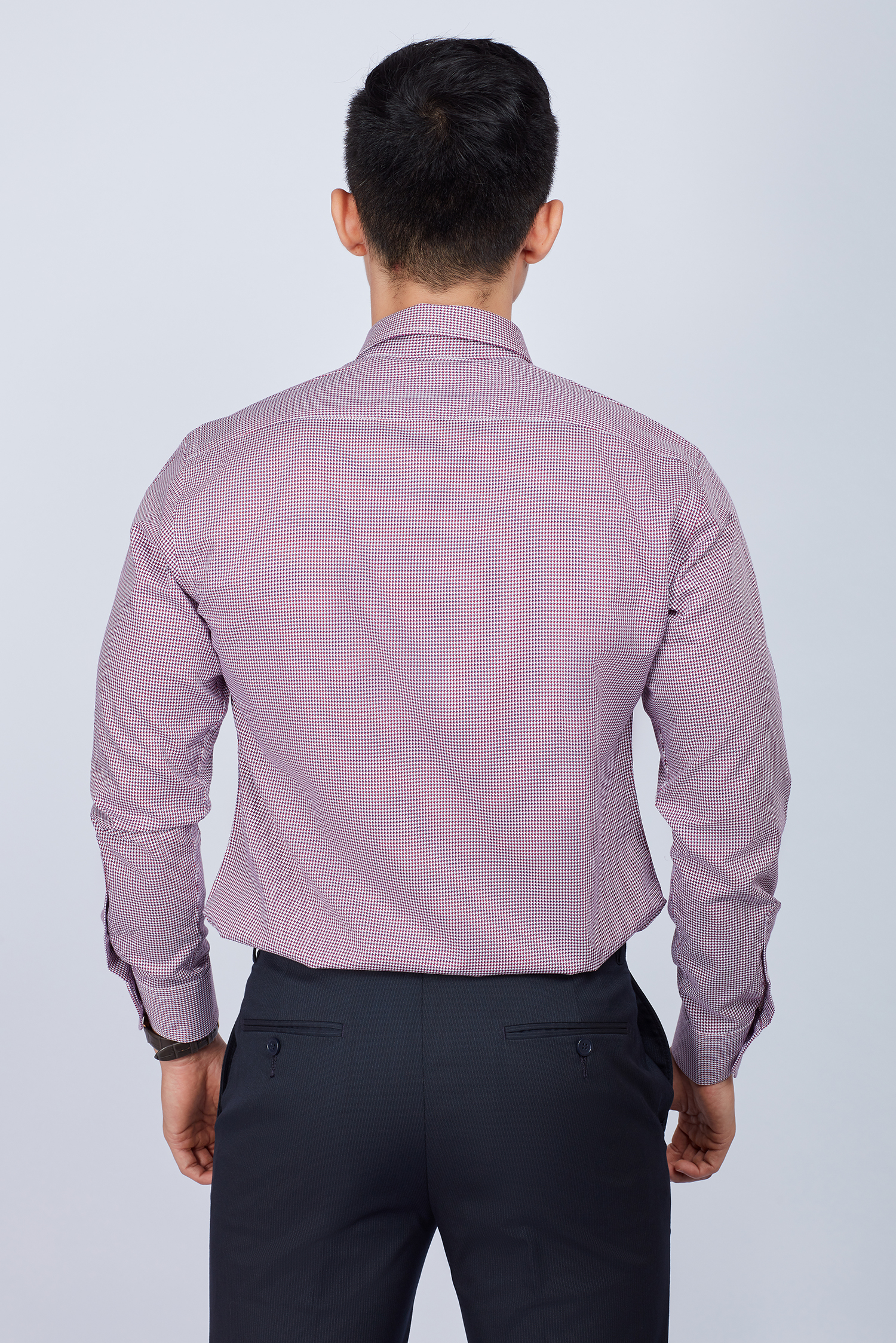 Áo sơ mi nam Dài tay Slim fit nâu đỏ hoa văn - HẾT HÀNG