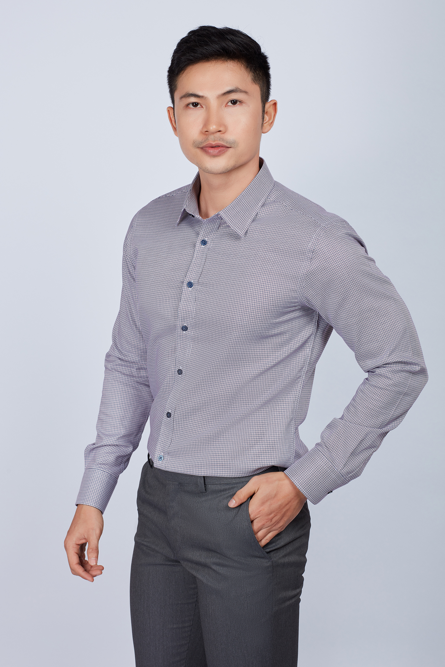 Áo sơ mi nam Slim fit  dài tay không túi - HẾT HÀNG