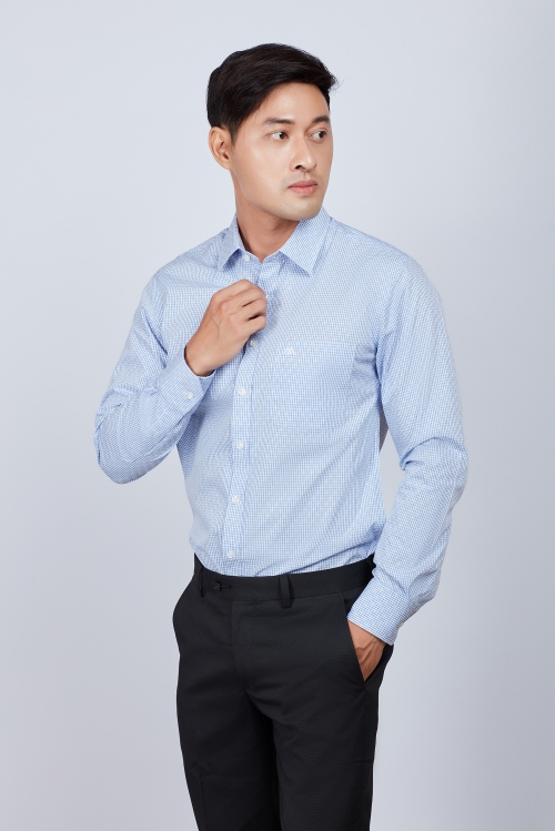 Áo sơ mi nam Slim fit dài tay carO sọc hoa văn - HẾT HÀNG