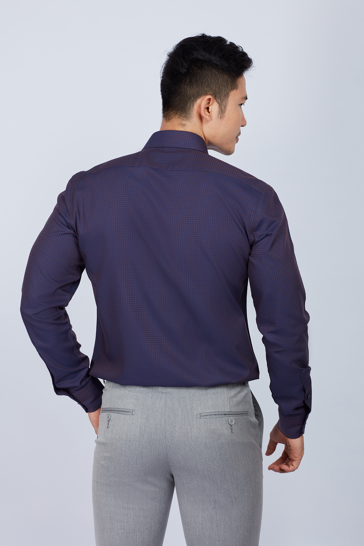 Áo sơ mi nam Slim fit dài tay tím đậm - HẾT HÀNG