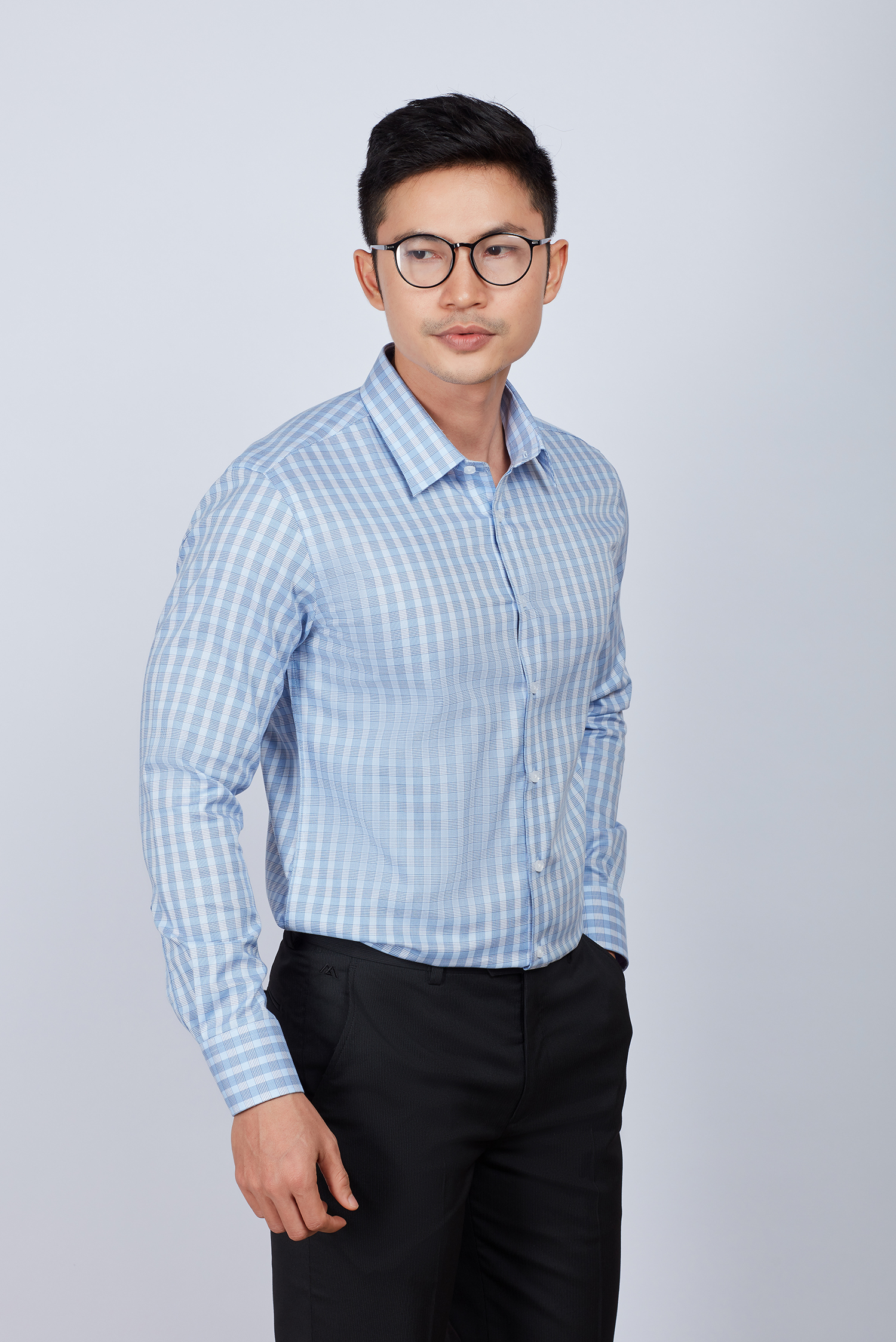 Áo sơ mi nam Slim fit dài tay ca rô - HẾT HÀNG