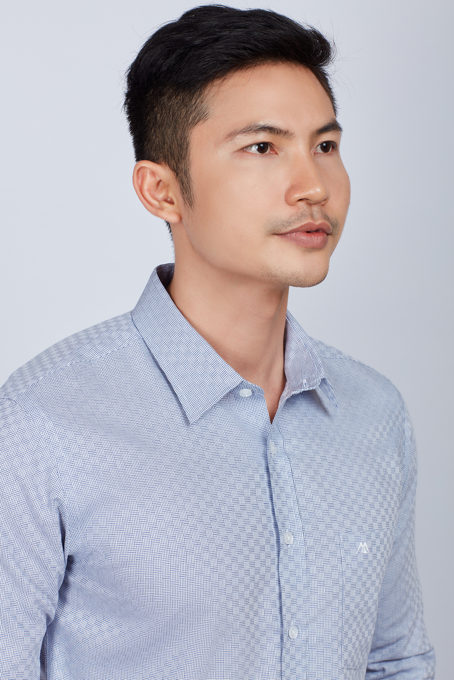 Áo sơ mi nam dài tay Slim fit caro xám - HẾT HÀNG