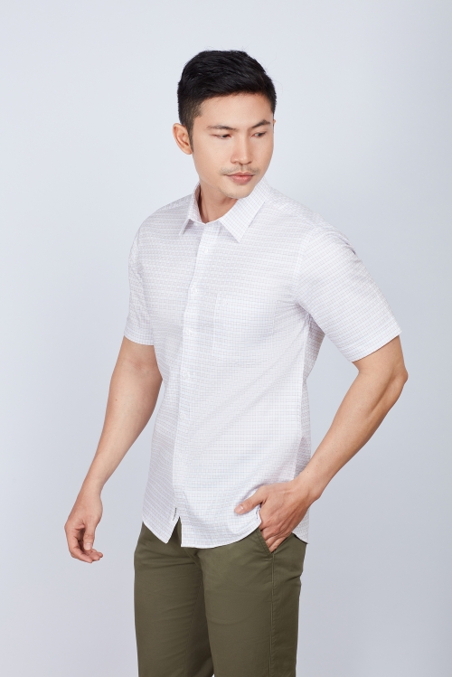Áo sơ mi nam Slim fit ngắn tay ca rô - HẾT HÀNG