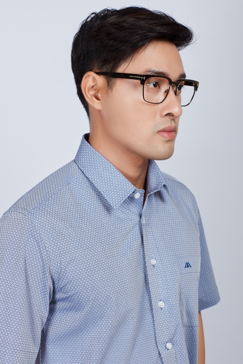 Áo sơ mi nam Casual ngắn tay xám caro - HẾT HÀNG