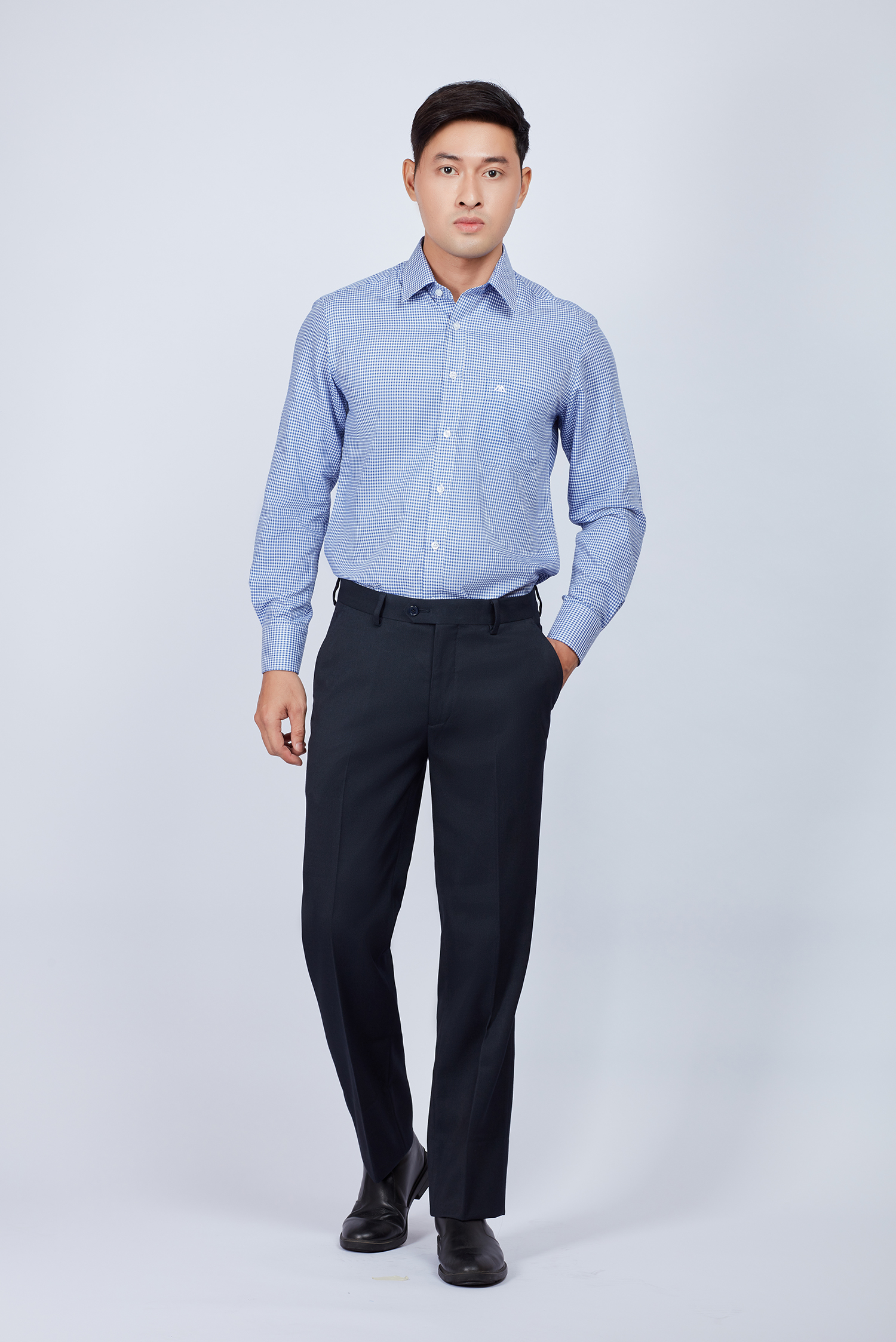 Quần Tây Nam Classic không ly xanh đen - HẾT HÀNG