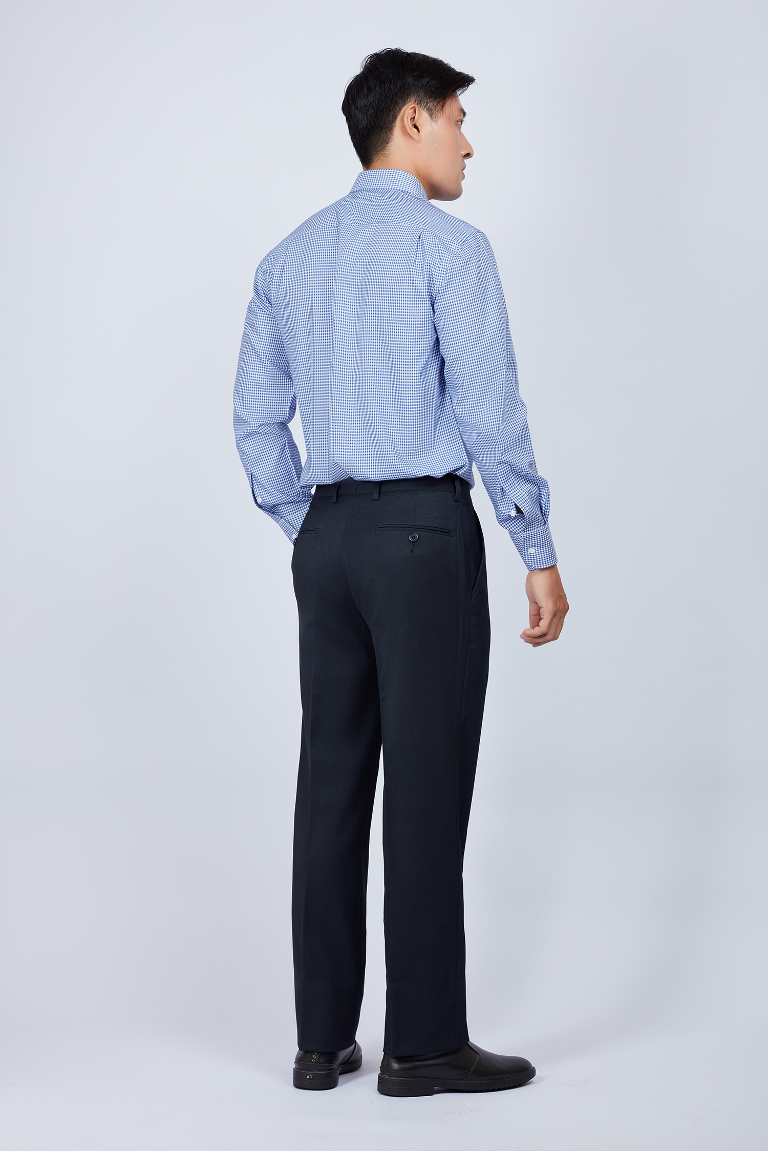 Quần Tây Nam Classic không ly xanh đen - HẾT HÀNG