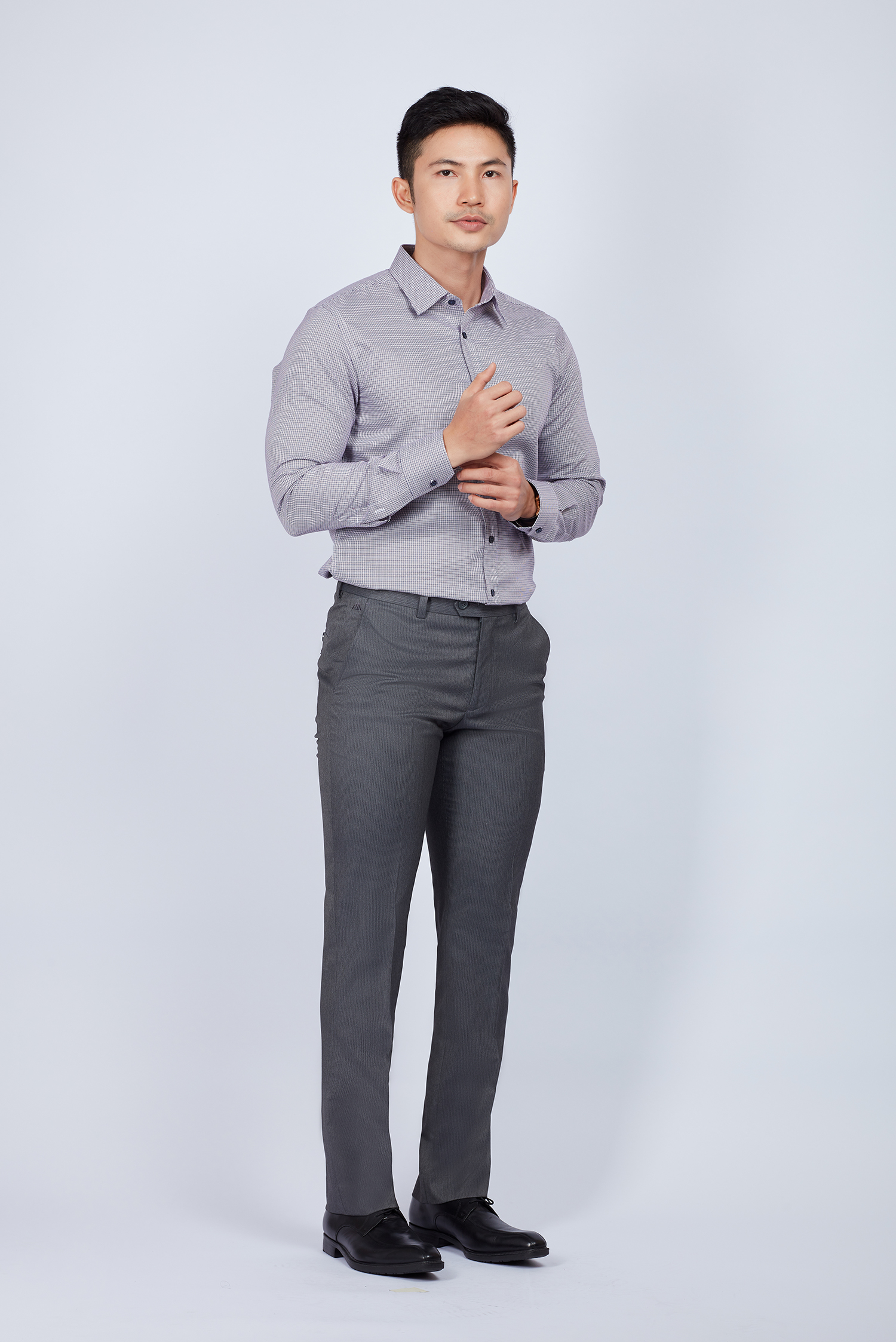 Quần Tây Nam Slimfit không ly xám marl- HẾT HÀNG