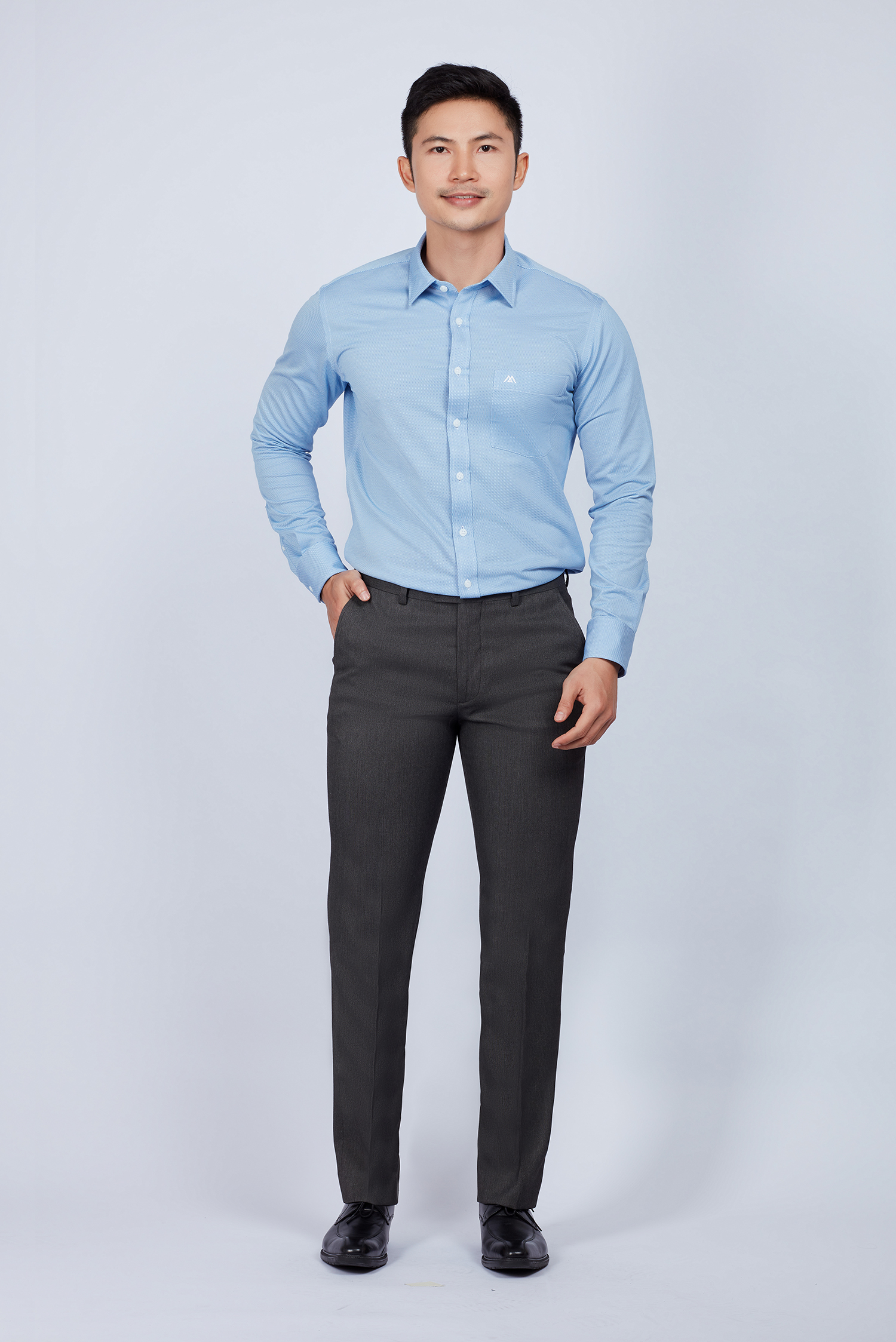 Quần Tây Nam Slimfit xám tro không ly