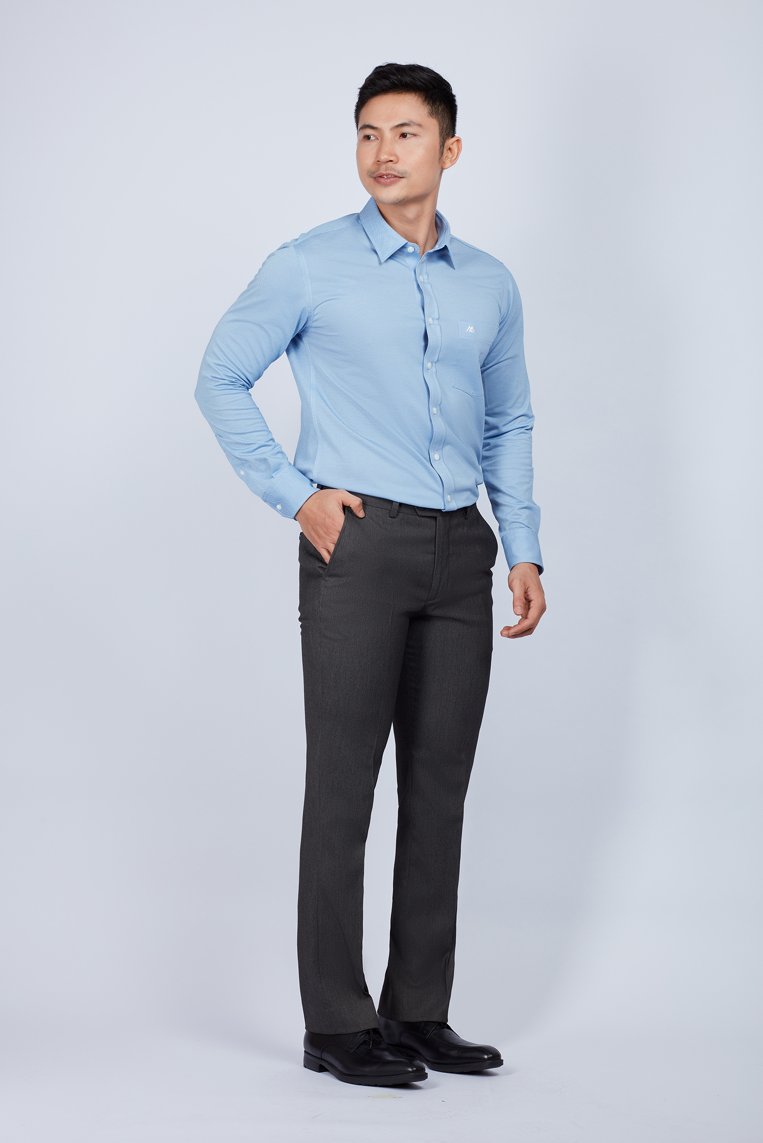 Quần Tây Nam Slimfit xám tro không ly