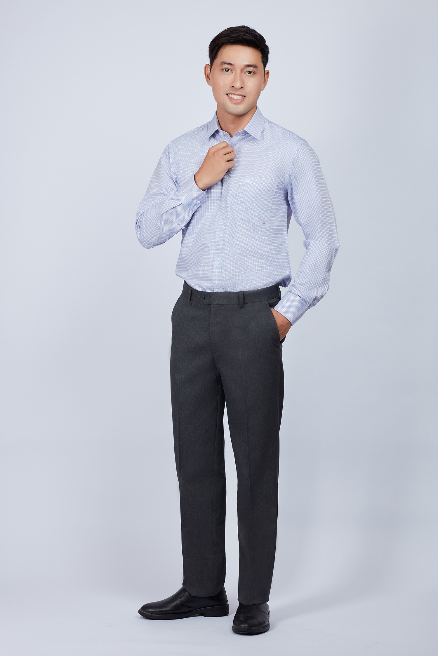 Quần Tây Nam Classic xám tro không ly - HẾT HÀNG