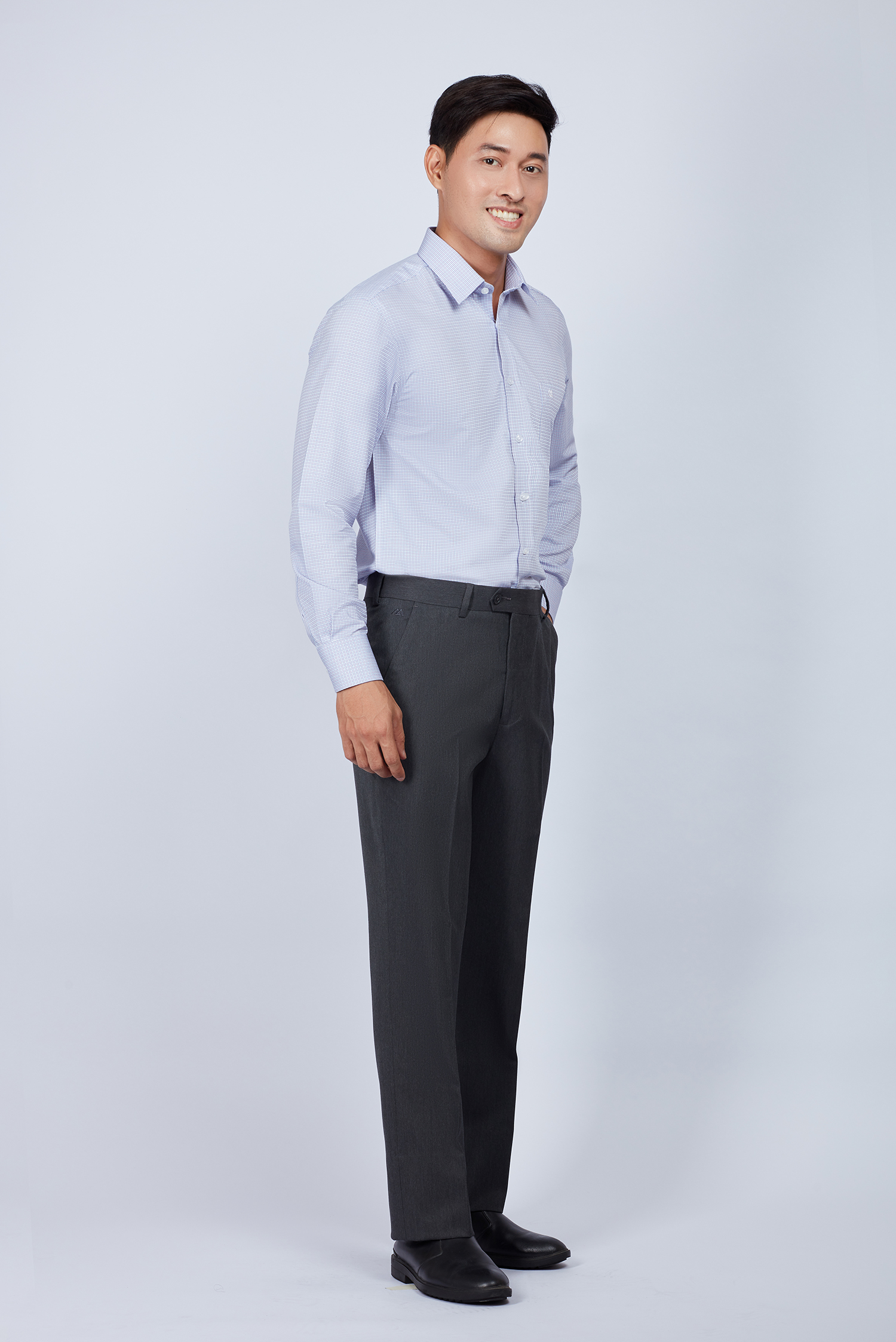 Quần Tây Nam Classic xám tro không ly - HẾT HÀNG