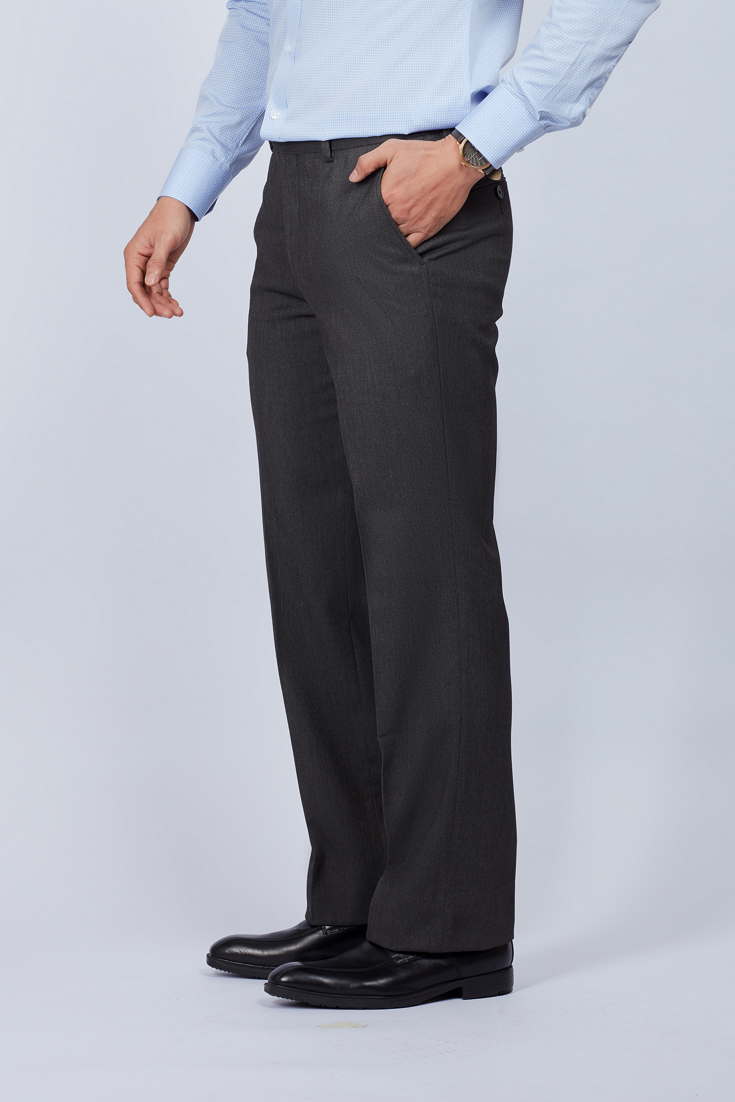 Quần tây nam Classic xám tro không ly - HẾT HÀNG