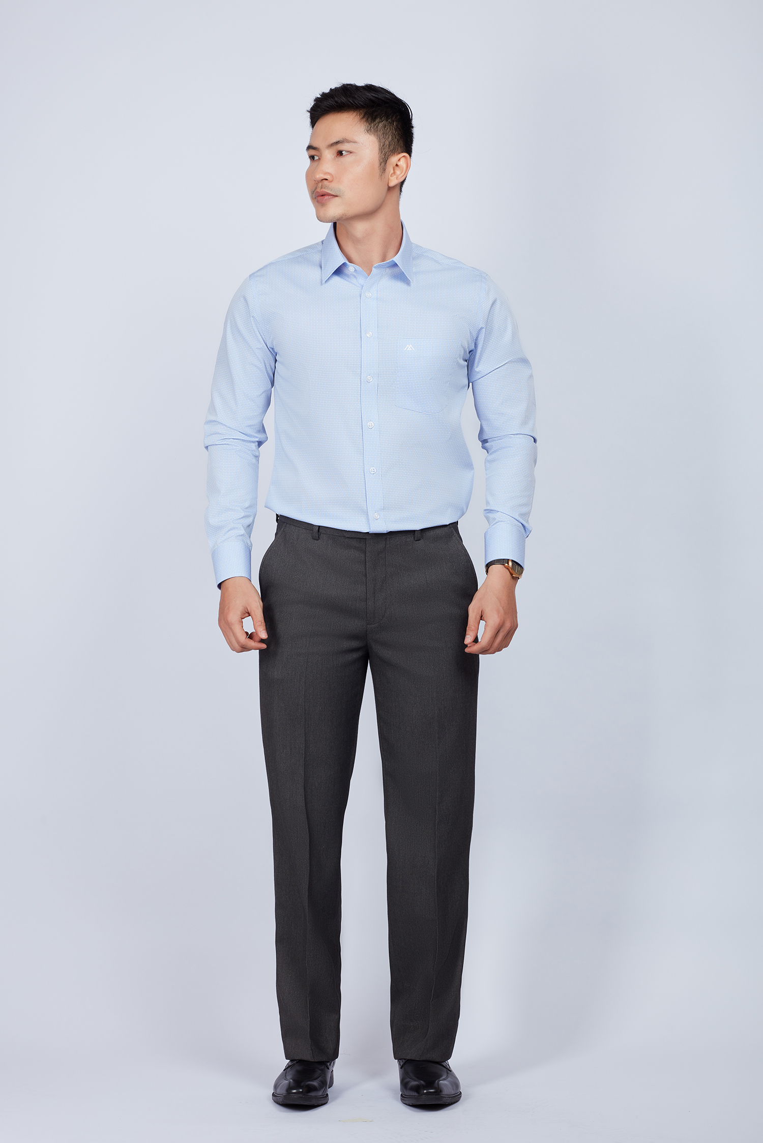 Quần tây nam Classic xám tro không ly - HẾT HÀNG