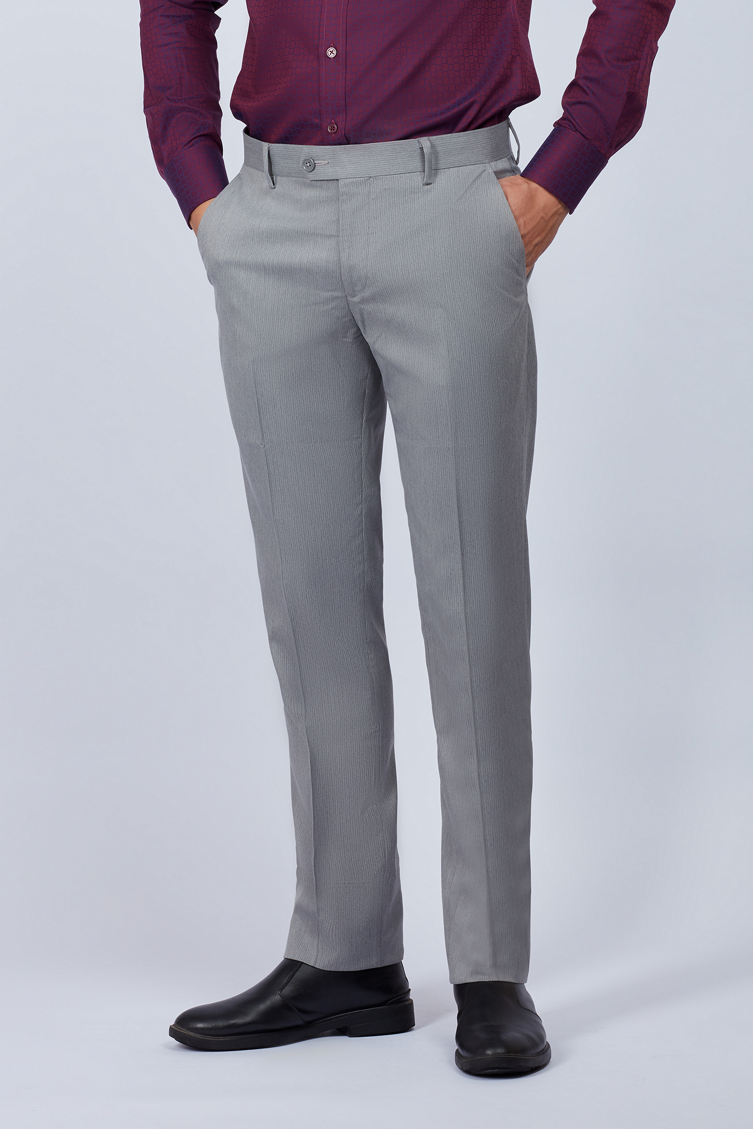 Quần tây nam Slim Fit xám marl không ly - HẾT HÀNG