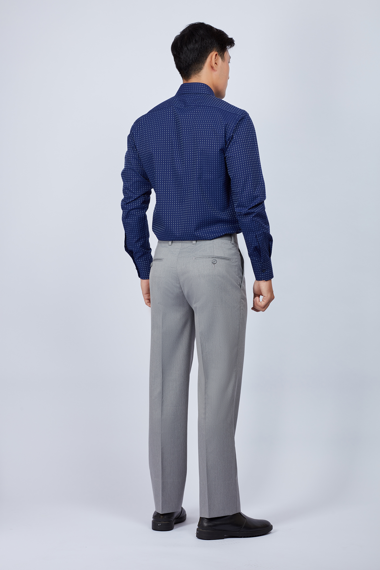 Quần Tây Nam - Classic không ly xám marl - HẾT HÀNG