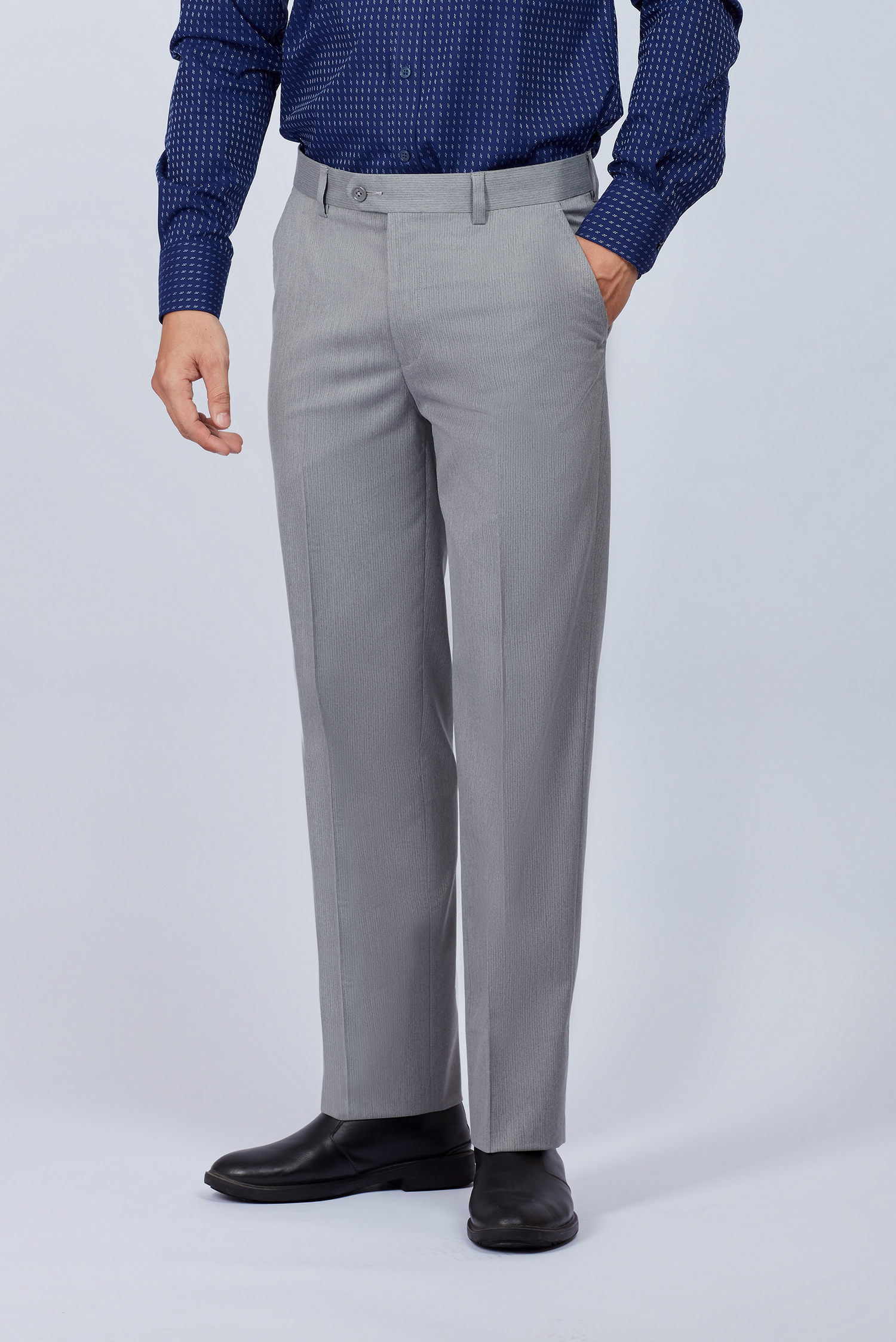 Quần Tây Nam - Classic không ly xám marl - HẾT HÀNG