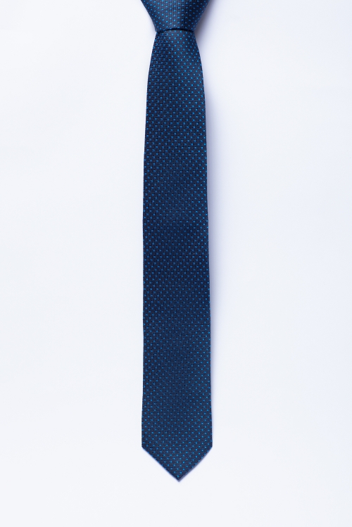 Cà Vạt nam bản nhỏ màu xanh chấm bi