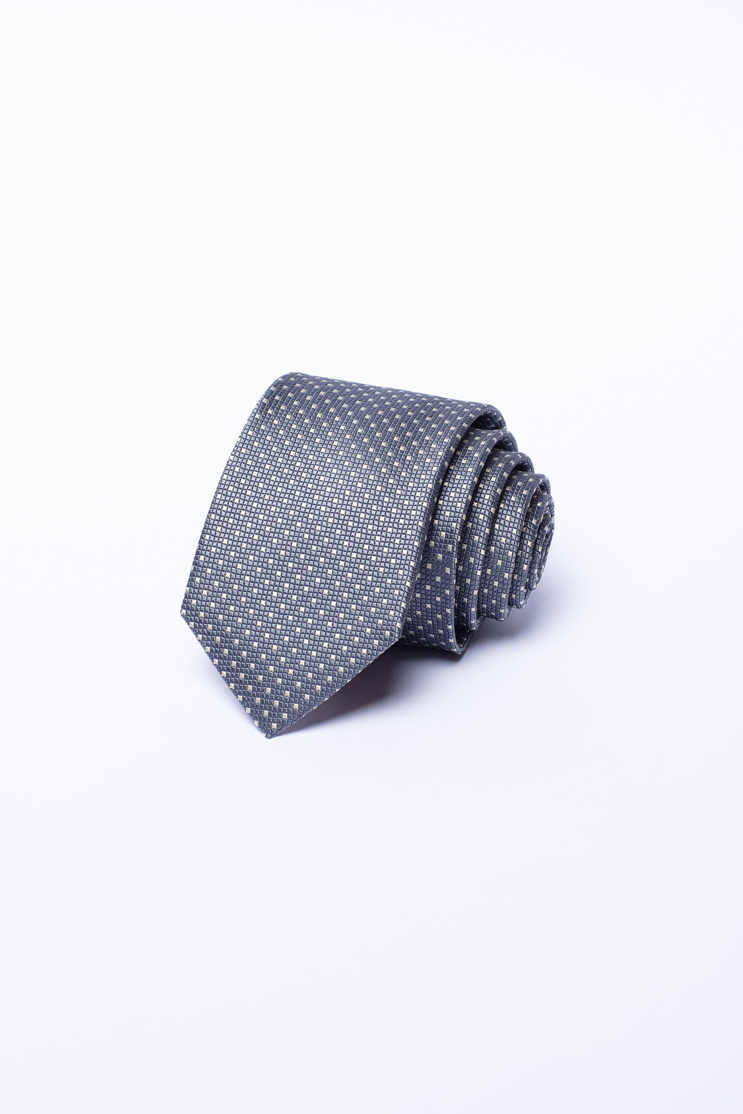 Cà Vạt nam bản nhỏ xám chấm bi