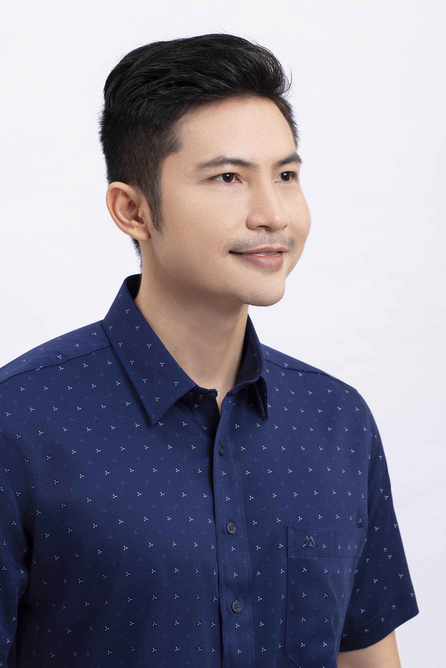 Sơ mi nam ngắn tay Casual xanh đậm - HẾT HÀNG