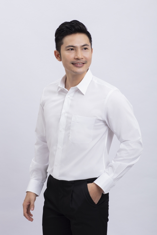 Sơ mi nam dài tay Classic-trắng hoa văn - HẾT HÀNG