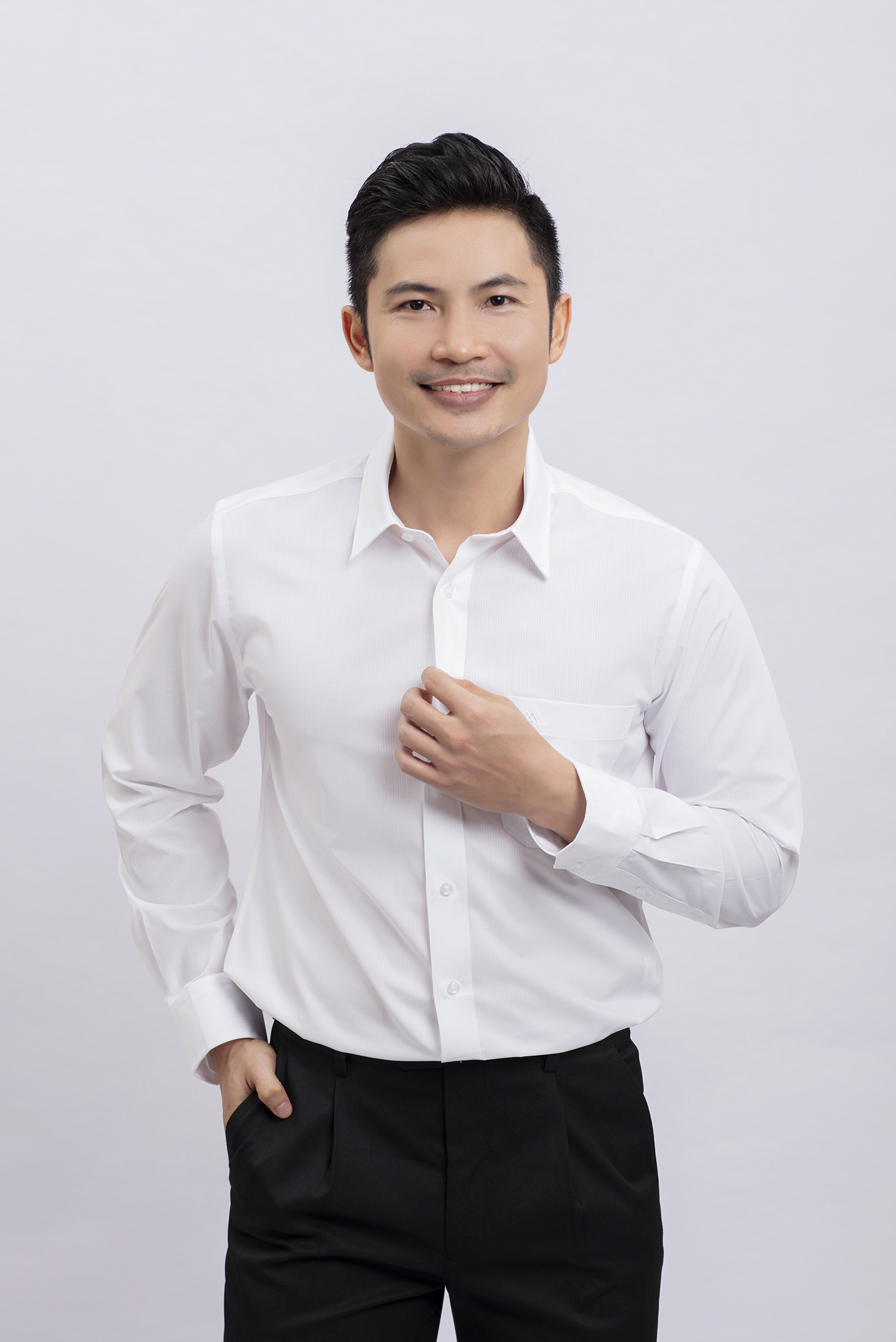 Sơ mi nam dài tay Classic-trắng hoa văn - HẾT HÀNG