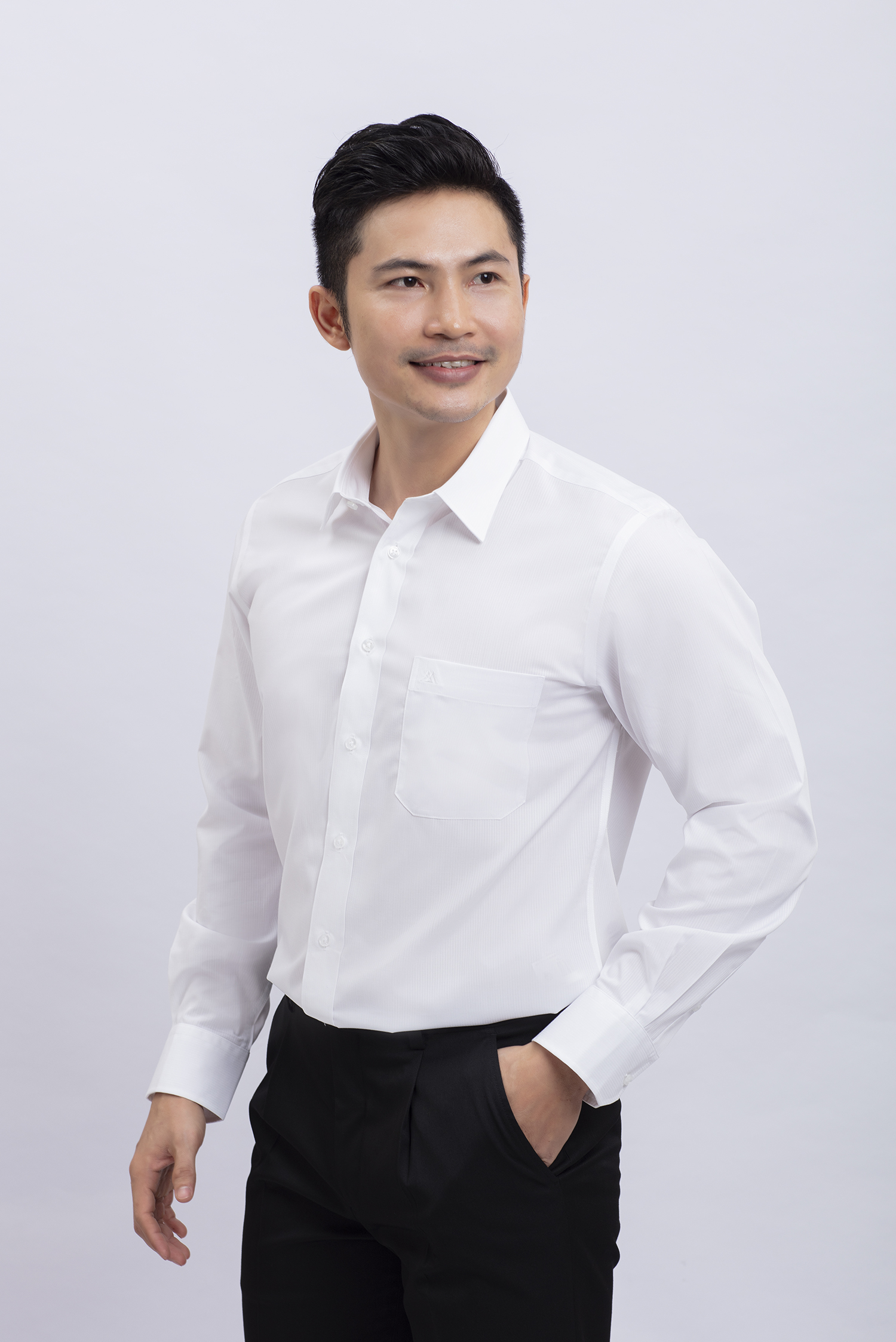 Sơ mi nam dài tay Classic-trắng hoa văn - HẾT HÀNG