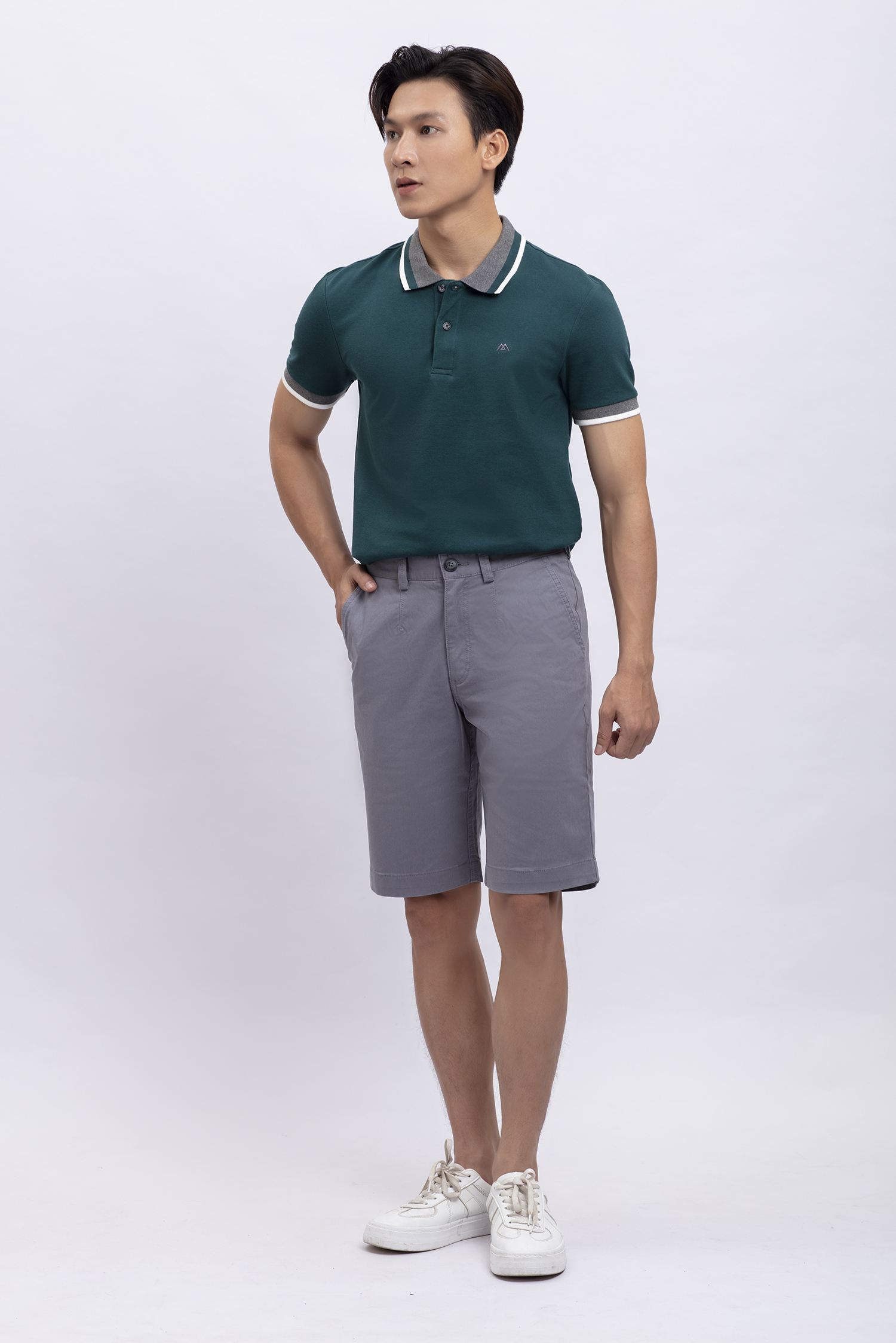 Quần short nam xám trơn