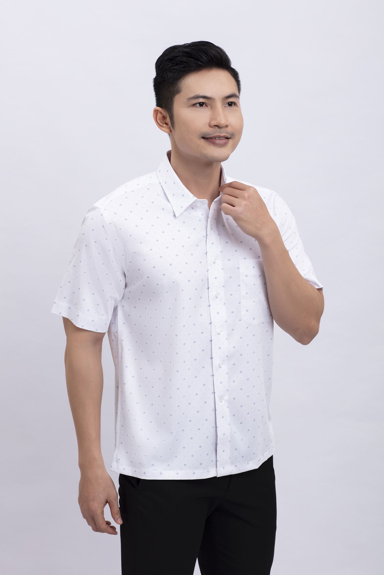 Áo sơ mi nam ngắn tay Casual in họa tiết - HẾT HÀNG