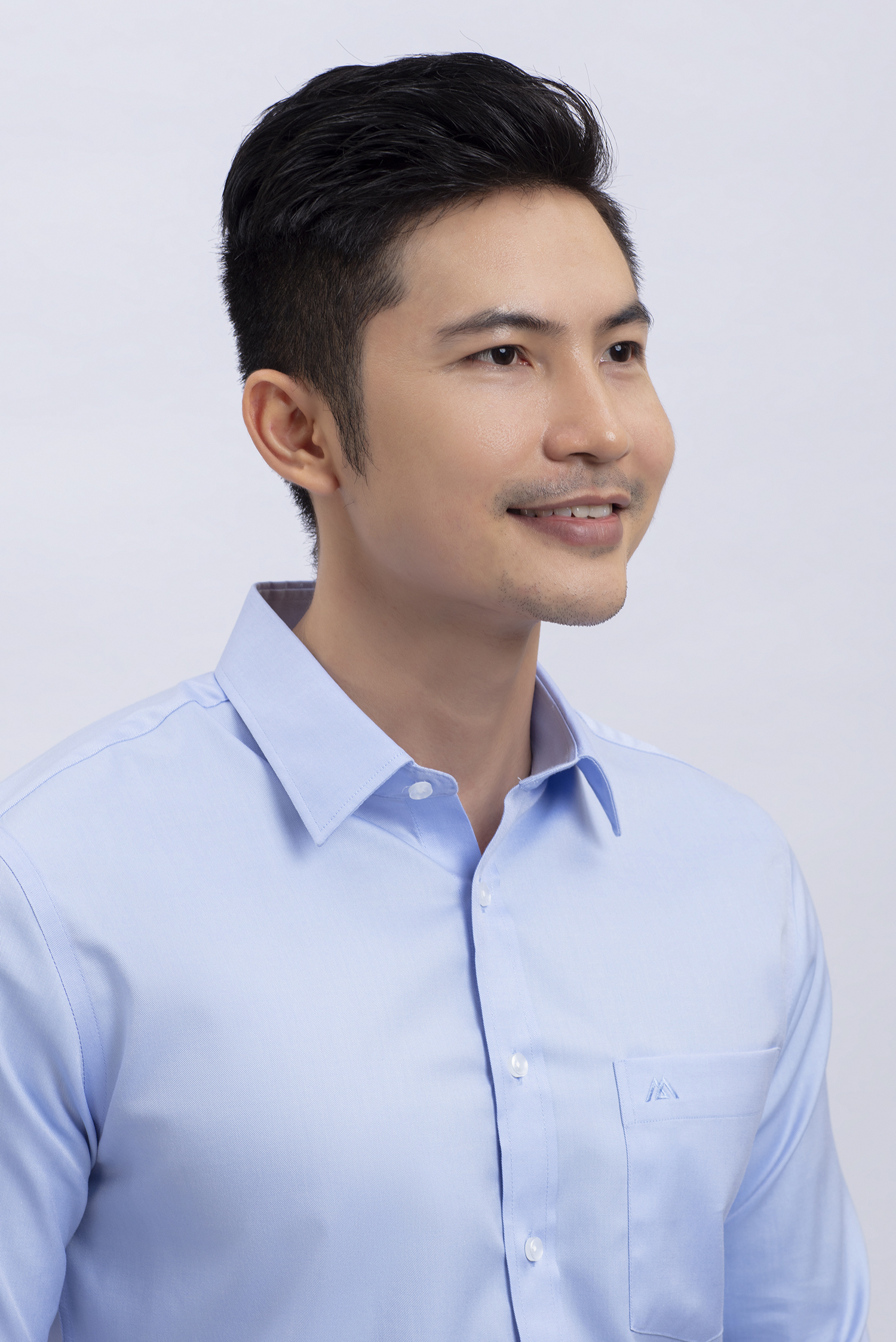 Áo sơ mi nam dài tay Regular xanh biển trơn - HẾT HÀNG