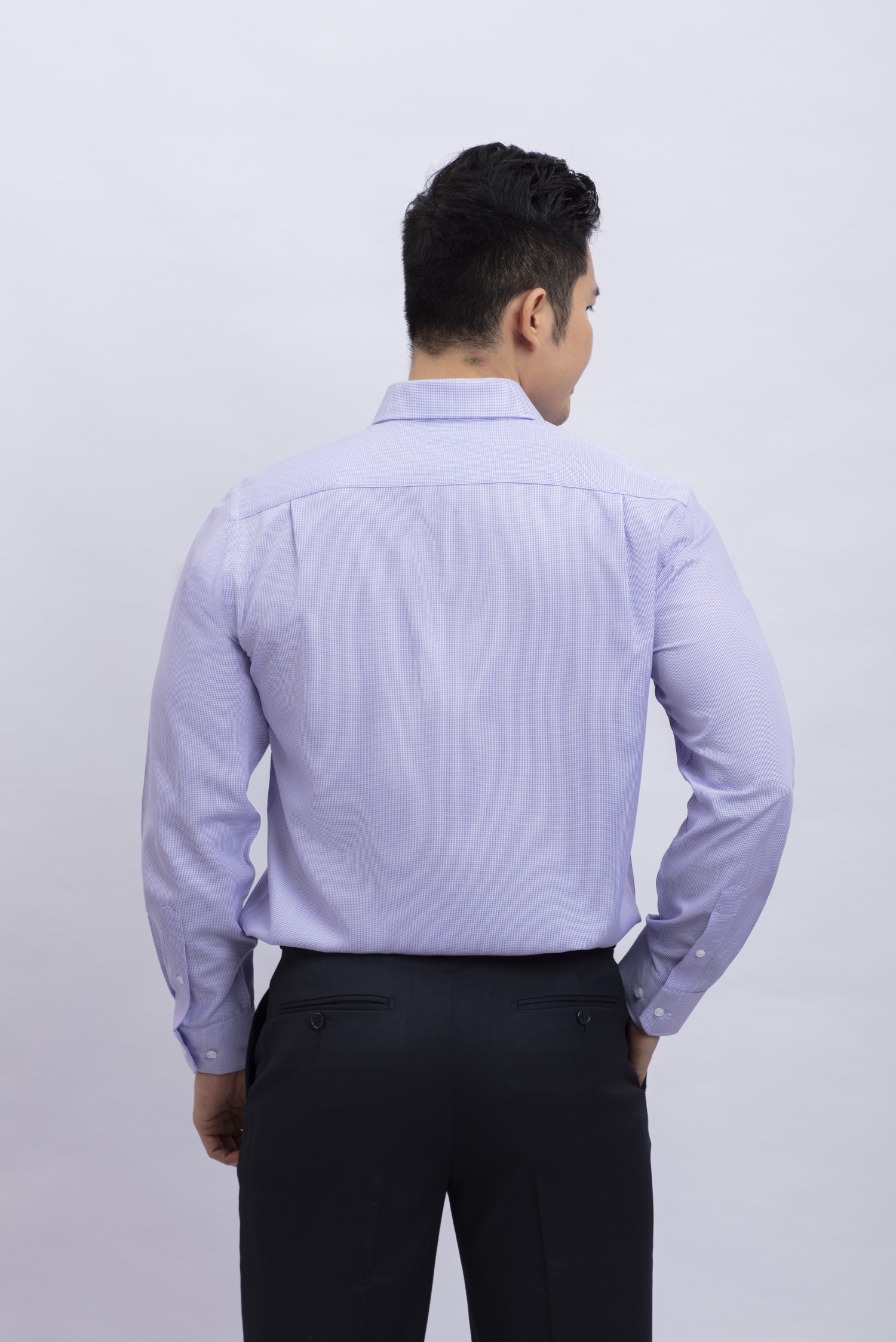 Áo sơ mi nam dài tay Classic màu tím caro nhỏ - HẾT HÀNG