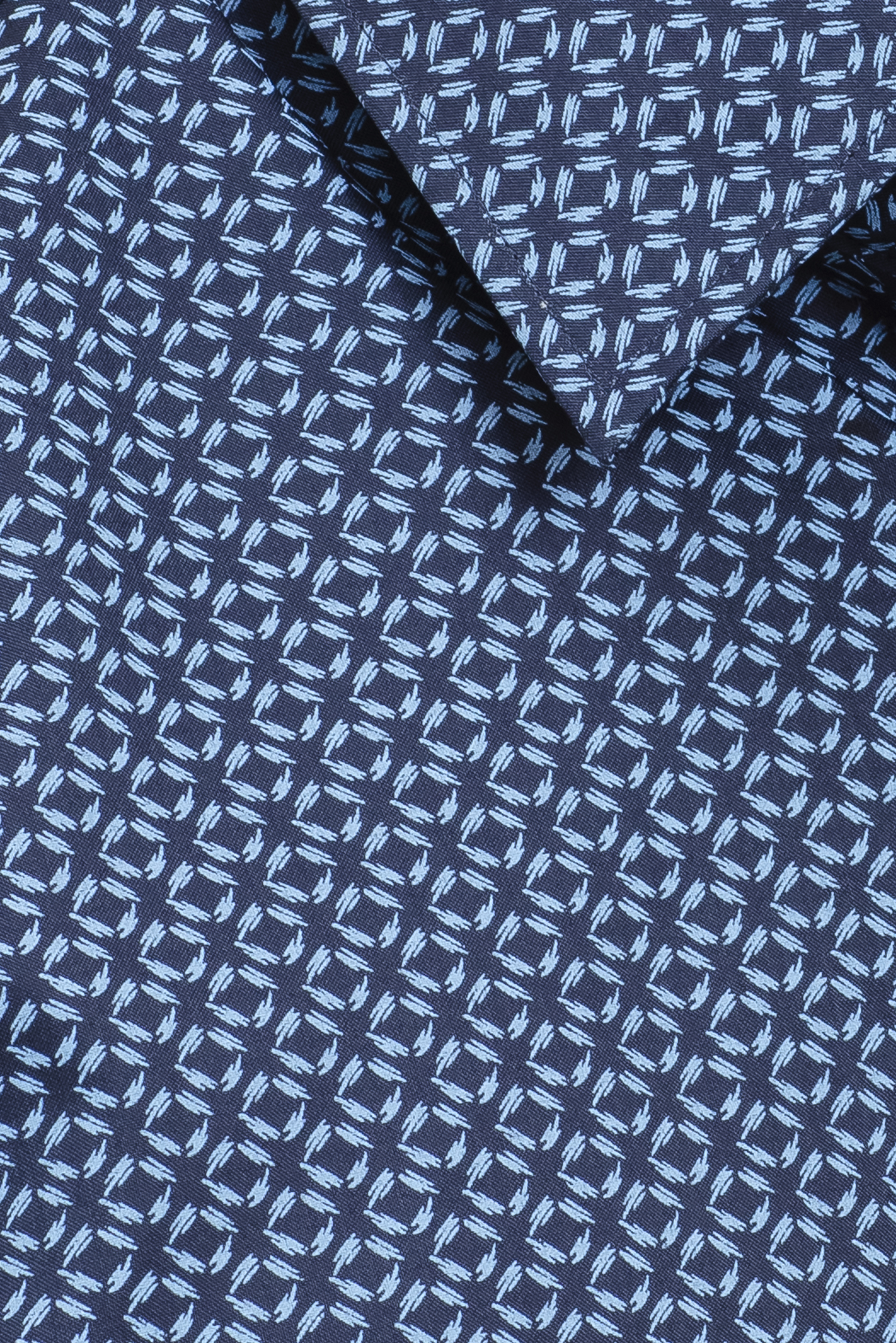 Sơ mi nam ngắn tay Casual xanh dương họa tiết vuông