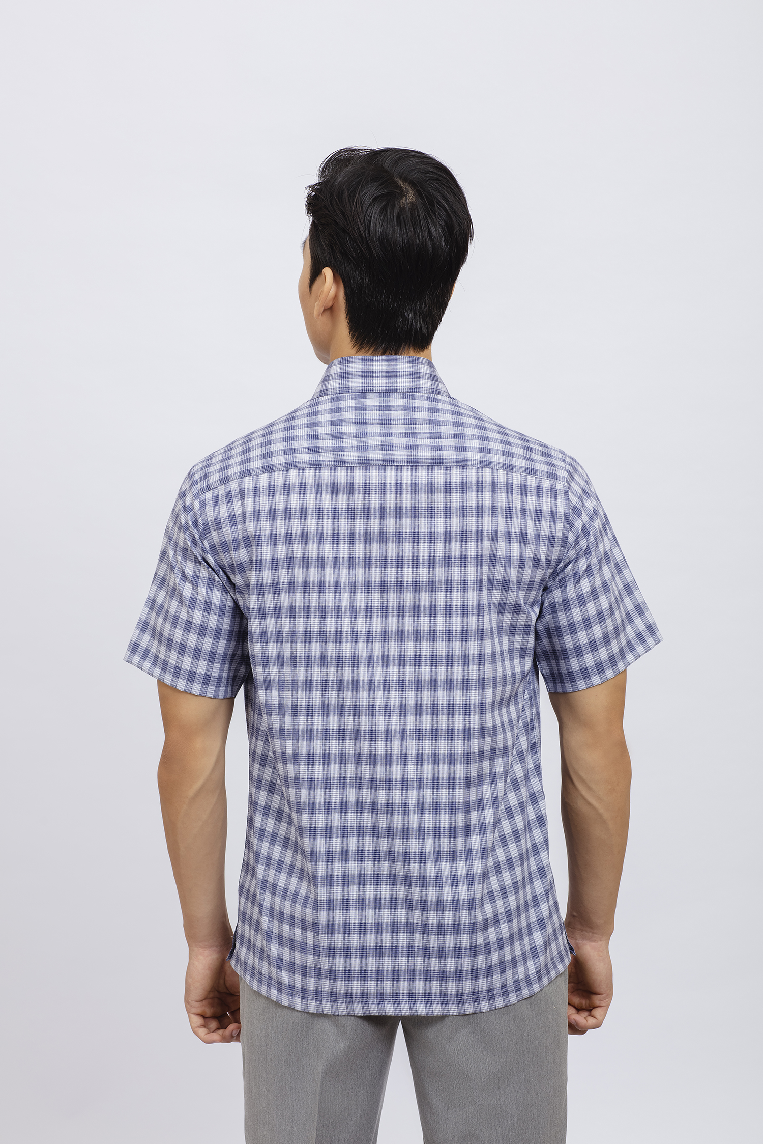 Áo sơ mi nam Casual ngắn tay caro xám - HẾT HÀNG