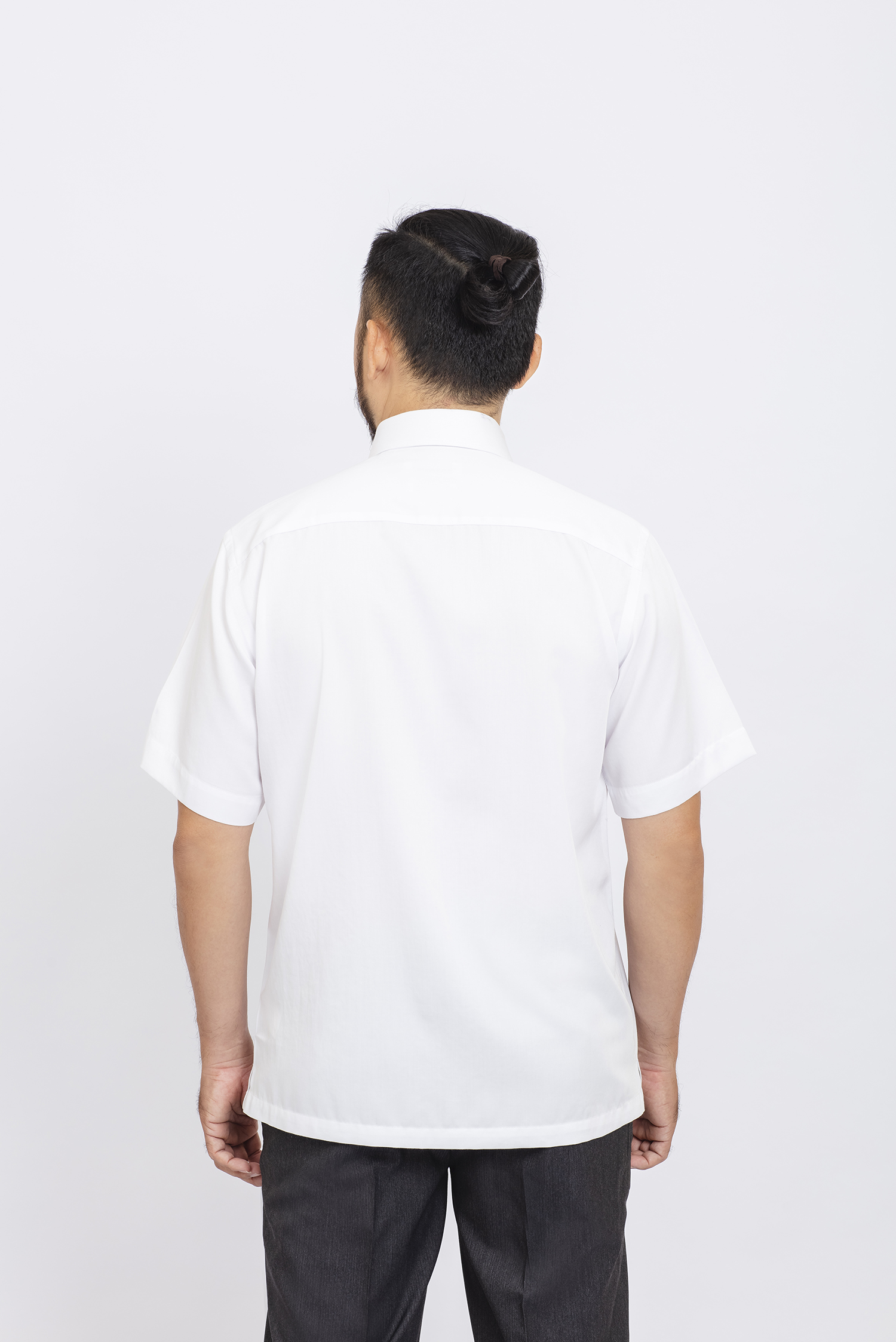 Sơ mi nam Ngắn tay Casual Trắng trơn