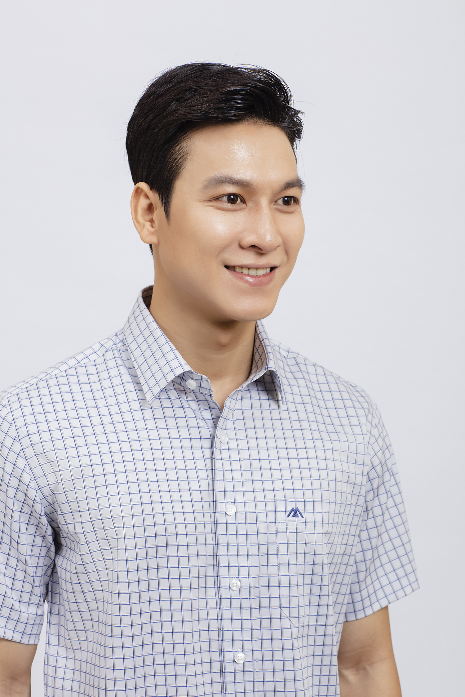 Sơ mi nam Ngắn tay Casual caro xanh - HẾT HÀNG