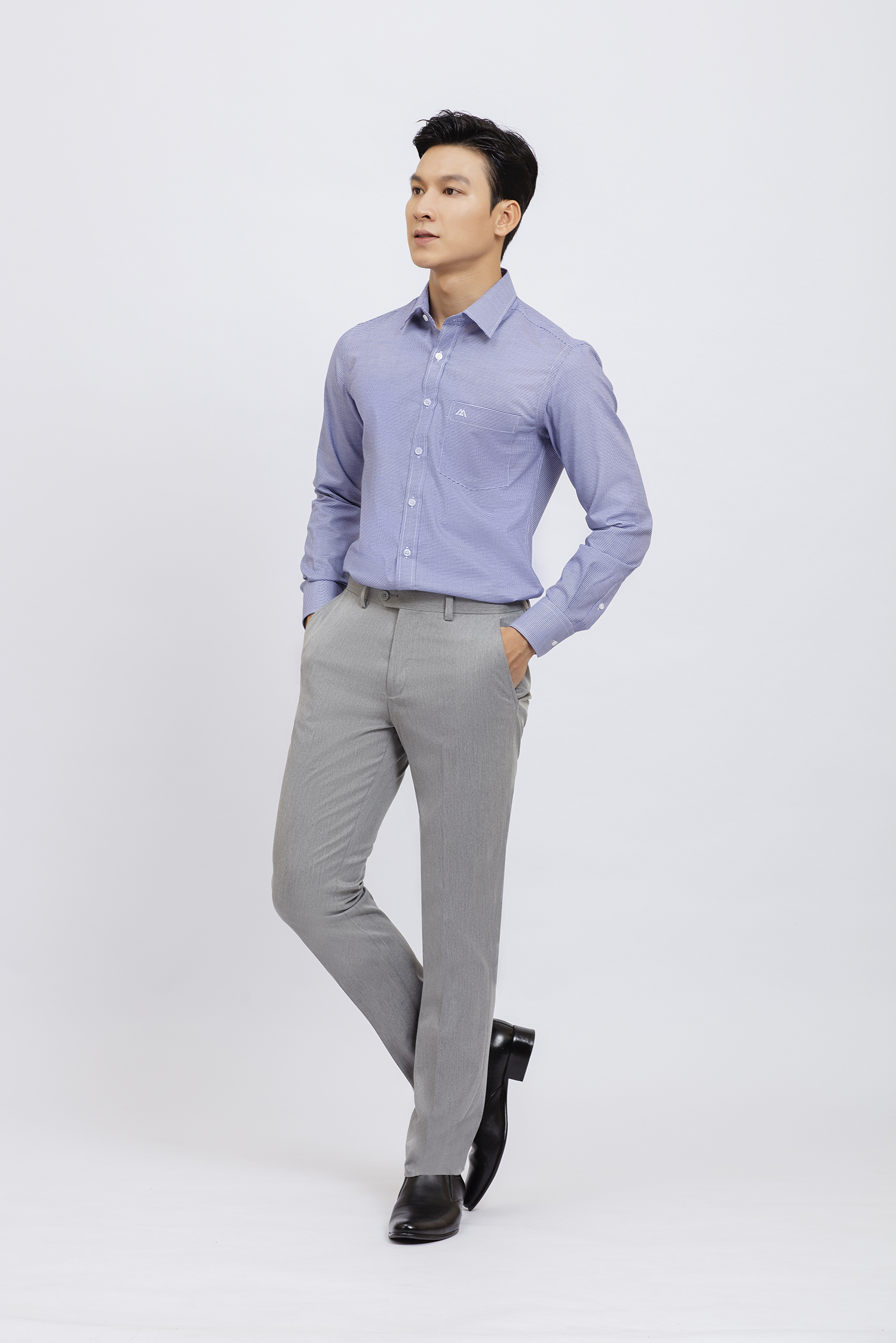 Quần tây nam Slim Fit màu xám sáng