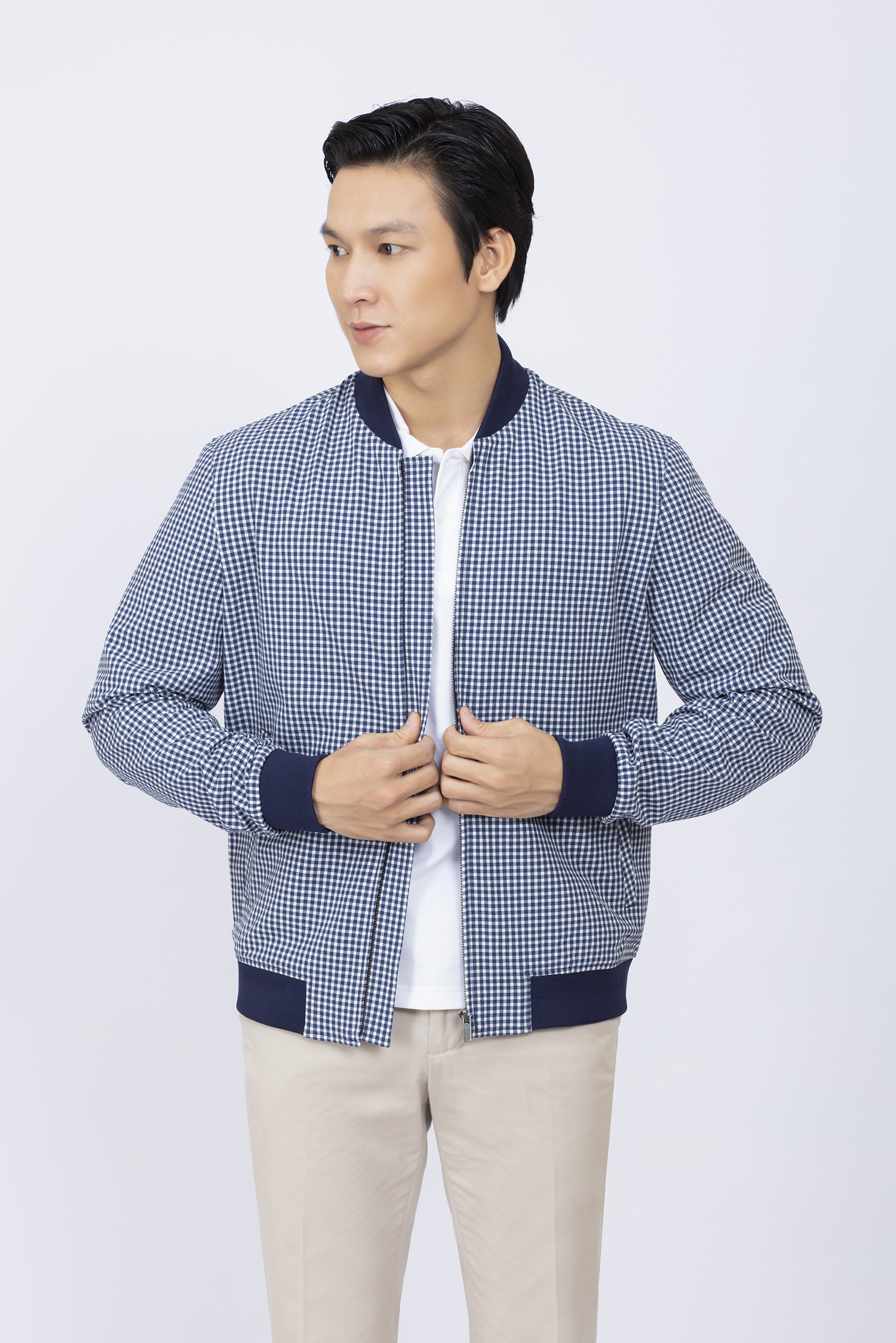 Áo khoác bomber - Caro xanh - HẾT HÀNG